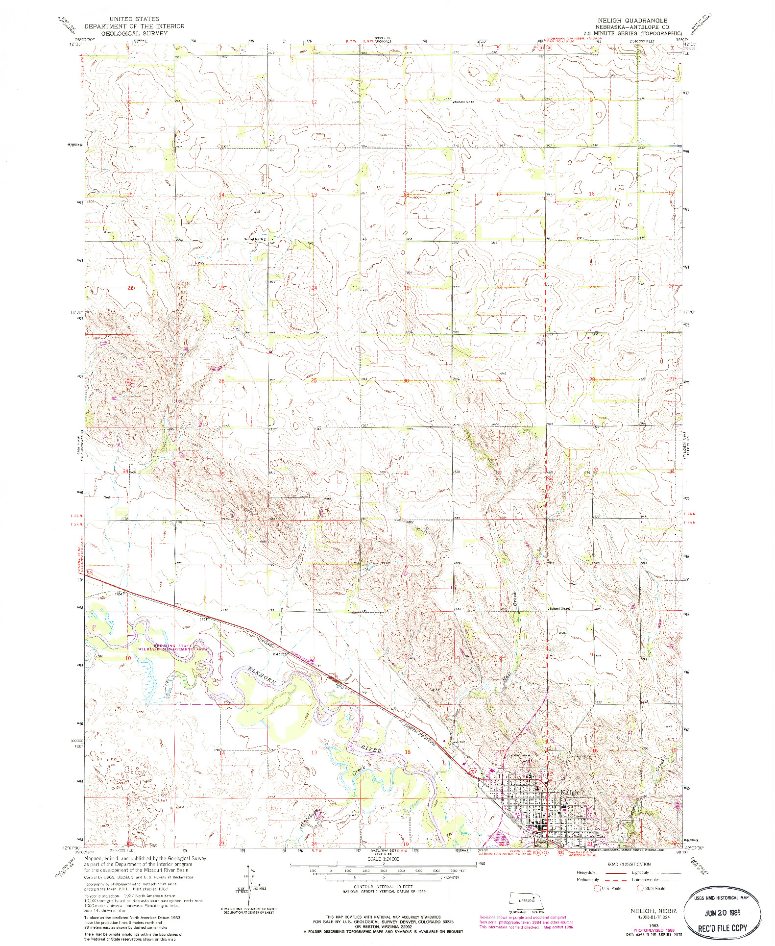 USGS 1:24000-SCALE QUADRANGLE FOR NELIGH, NE 1963