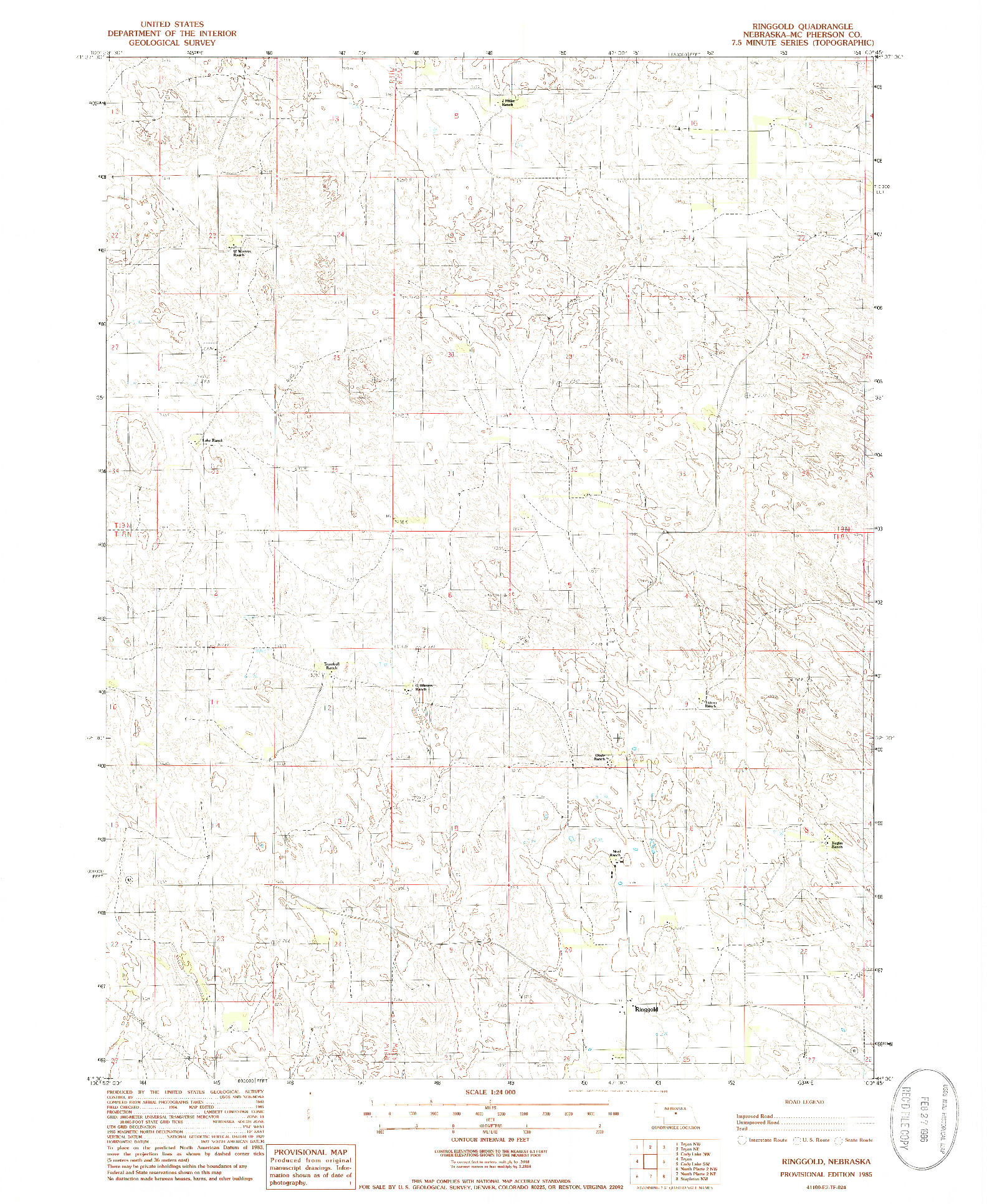 USGS 1:24000-SCALE QUADRANGLE FOR RINGGOLD, NE 1985