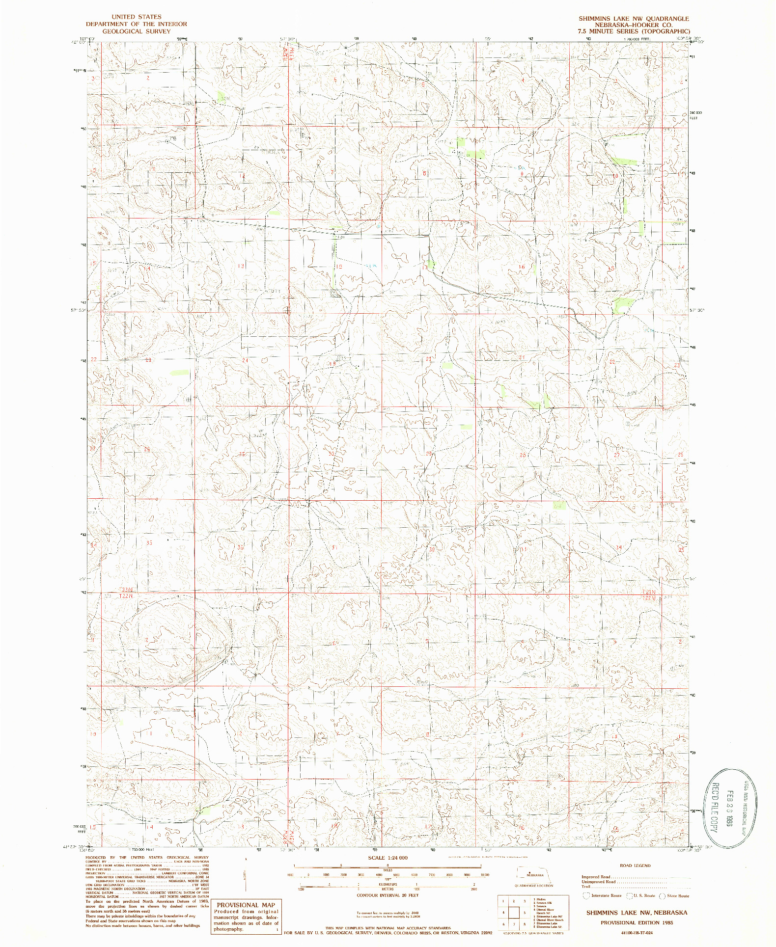 USGS 1:24000-SCALE QUADRANGLE FOR SHIMMINS LAKE NW, NE 1985