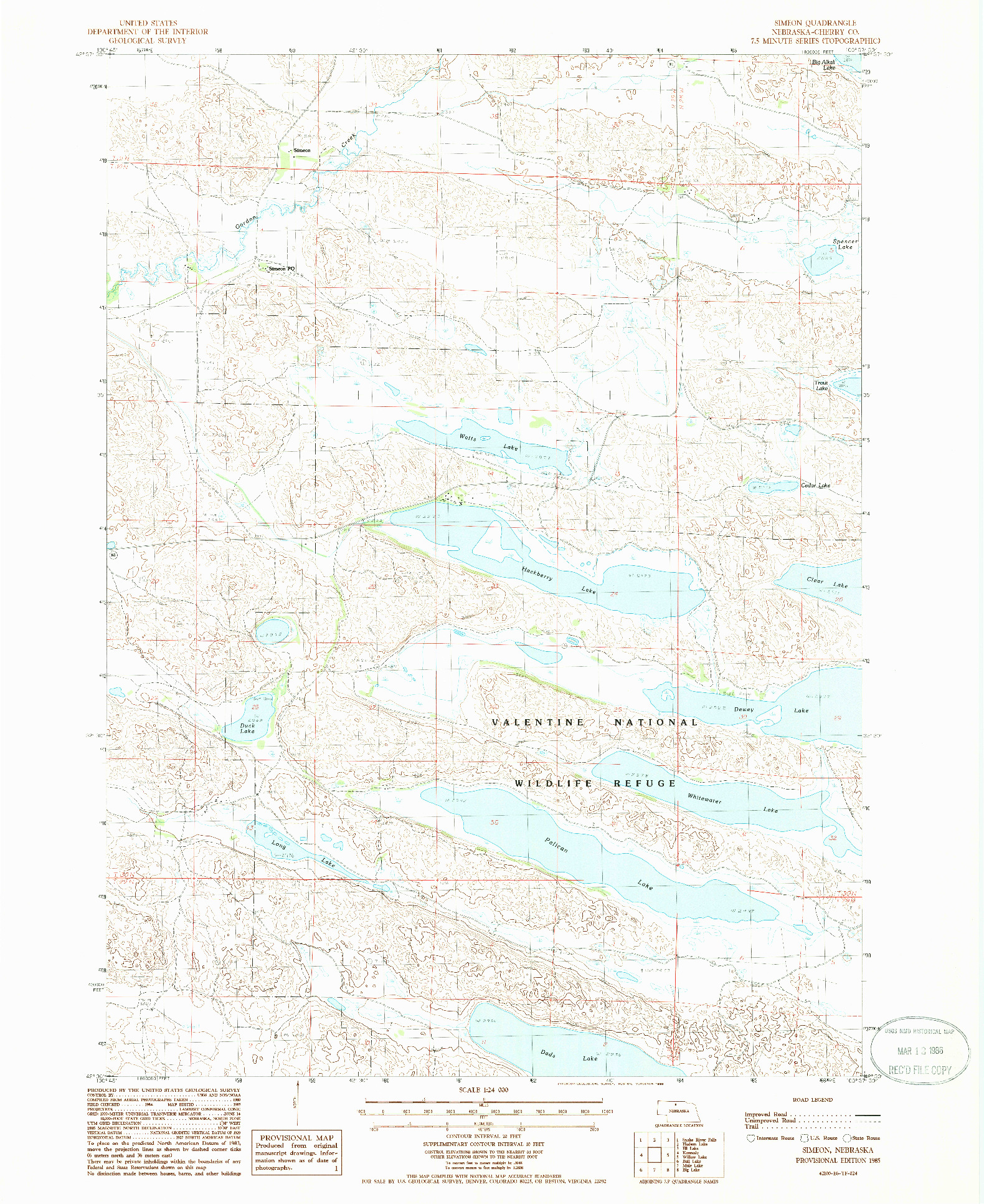 USGS 1:24000-SCALE QUADRANGLE FOR SIMEON, NE 1985