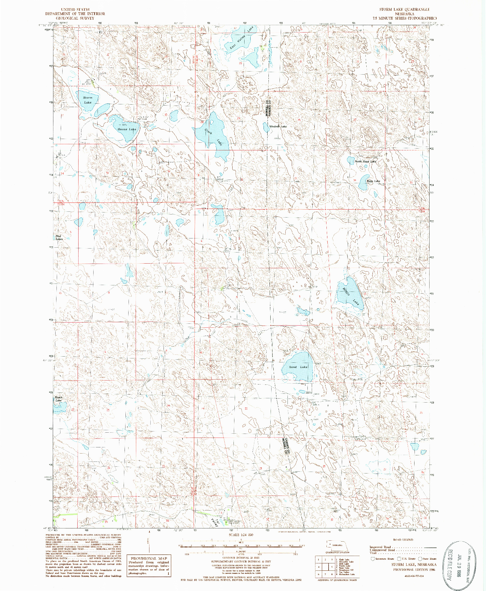 USGS 1:24000-SCALE QUADRANGLE FOR STORM LAKE, NE 1986