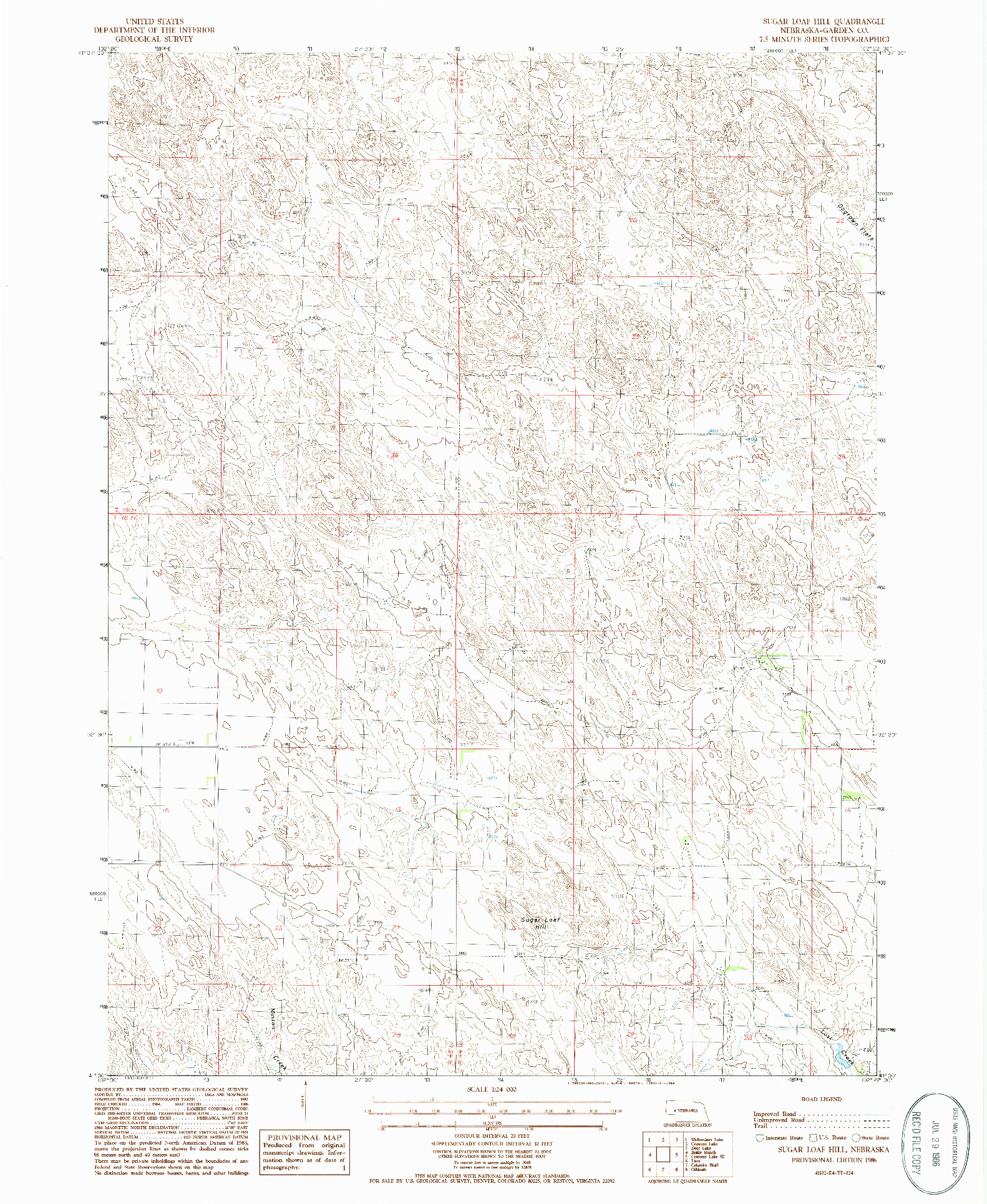 USGS 1:24000-SCALE QUADRANGLE FOR SUGAR LOAF HILL, NE 1986