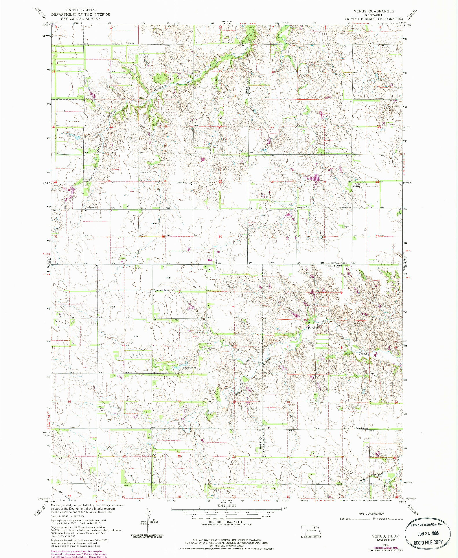 USGS 1:24000-SCALE QUADRANGLE FOR VENUS, NE 1963