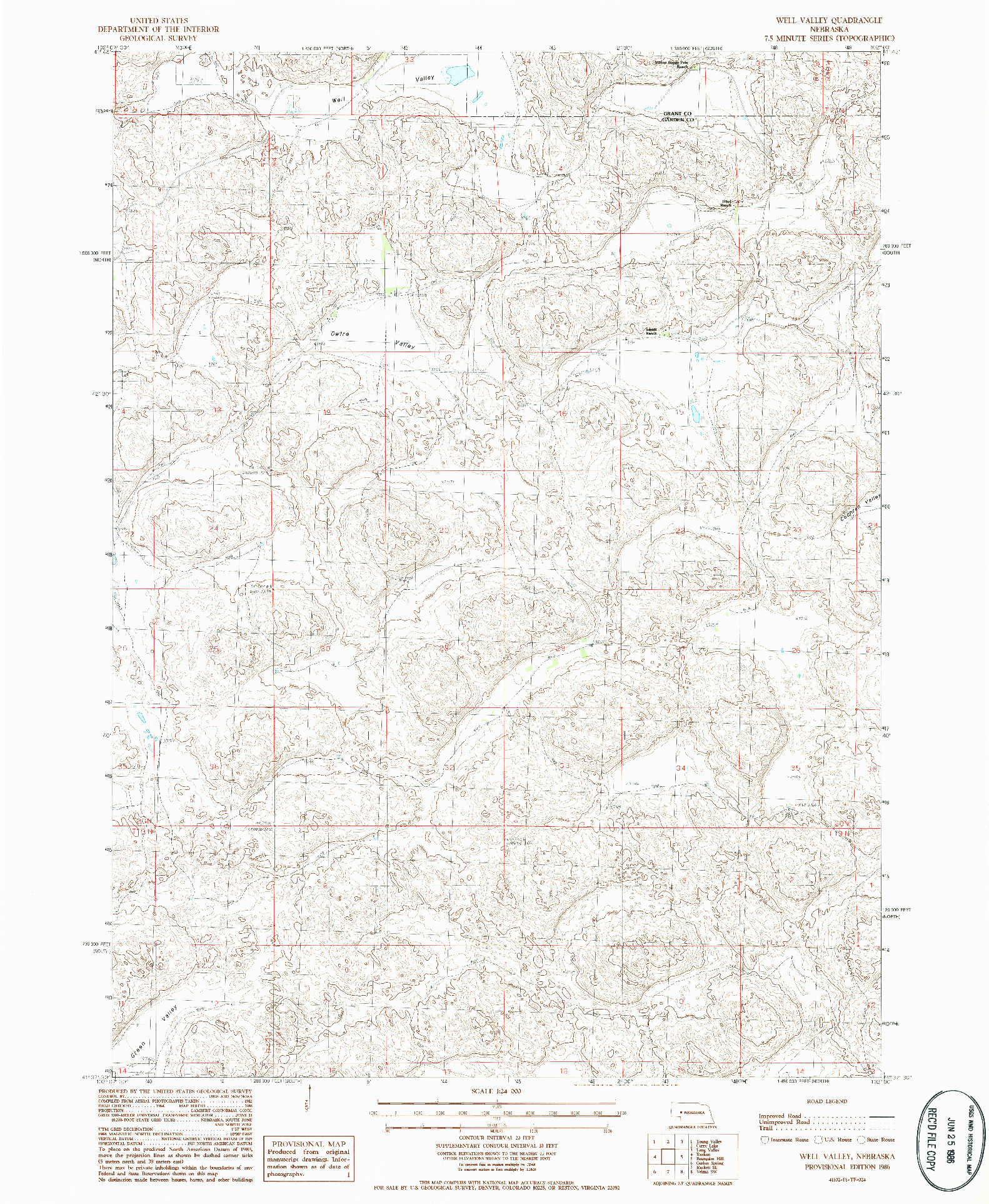 USGS 1:24000-SCALE QUADRANGLE FOR WELL VALLEY, NE 1986