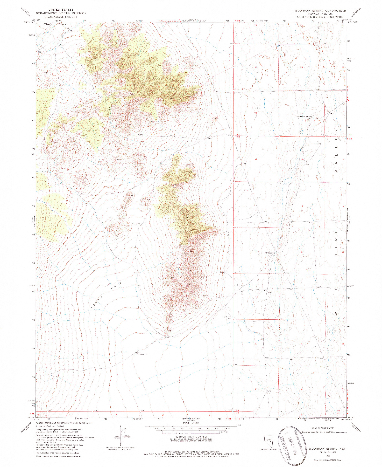 USGS 1:24000-SCALE QUADRANGLE FOR MOORMAN SPRING, NV 1969