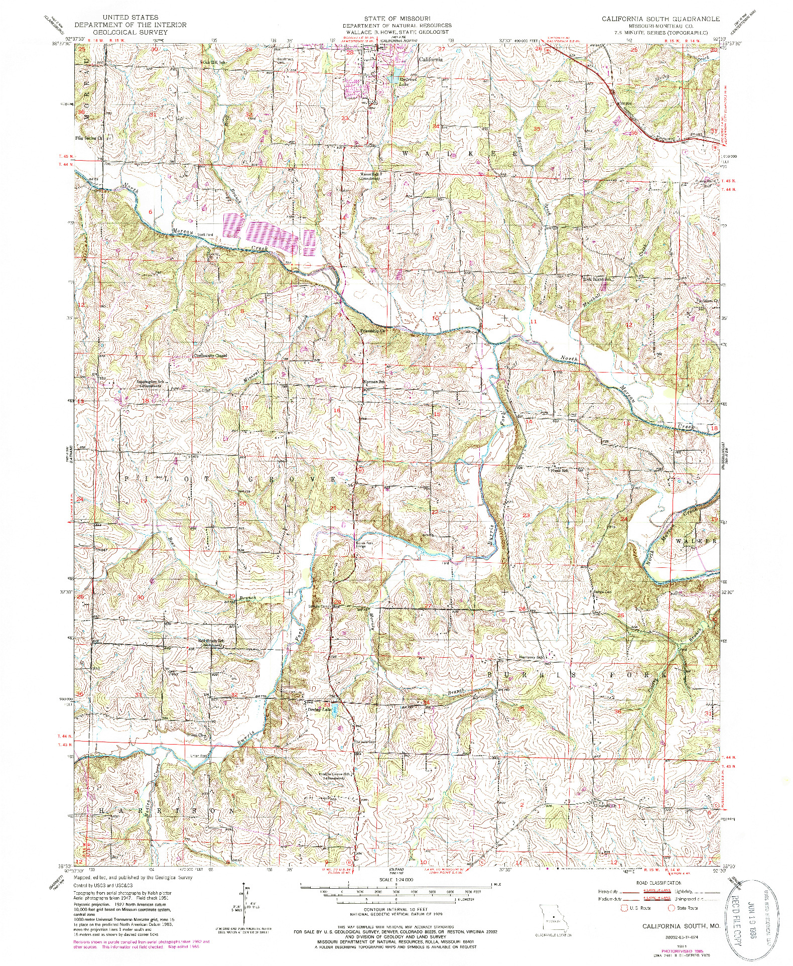 USGS 1:24000-SCALE QUADRANGLE FOR CALIFORNIA SOUTH, MO 1951