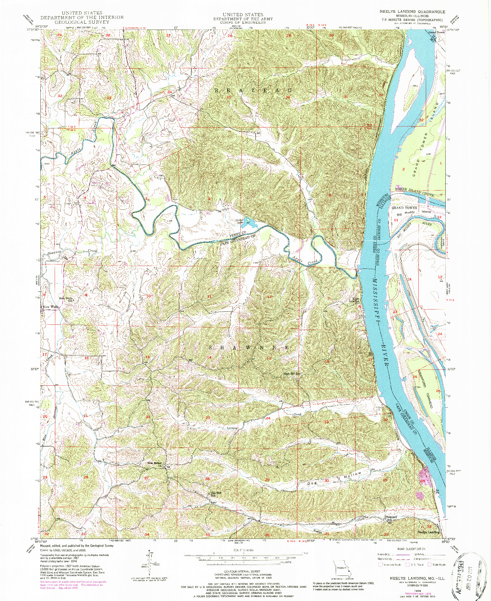 USGS 1:24000-SCALE QUADRANGLE FOR NEELYS LANDING, MO 1948