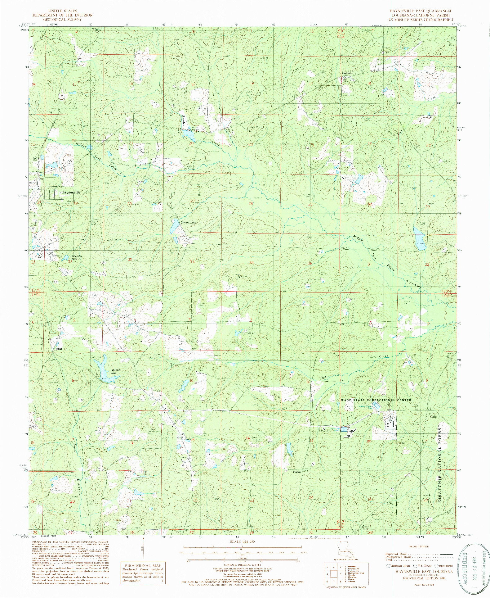 USGS 1:24000-SCALE QUADRANGLE FOR HAYNESVILLE EAST, LA 1986