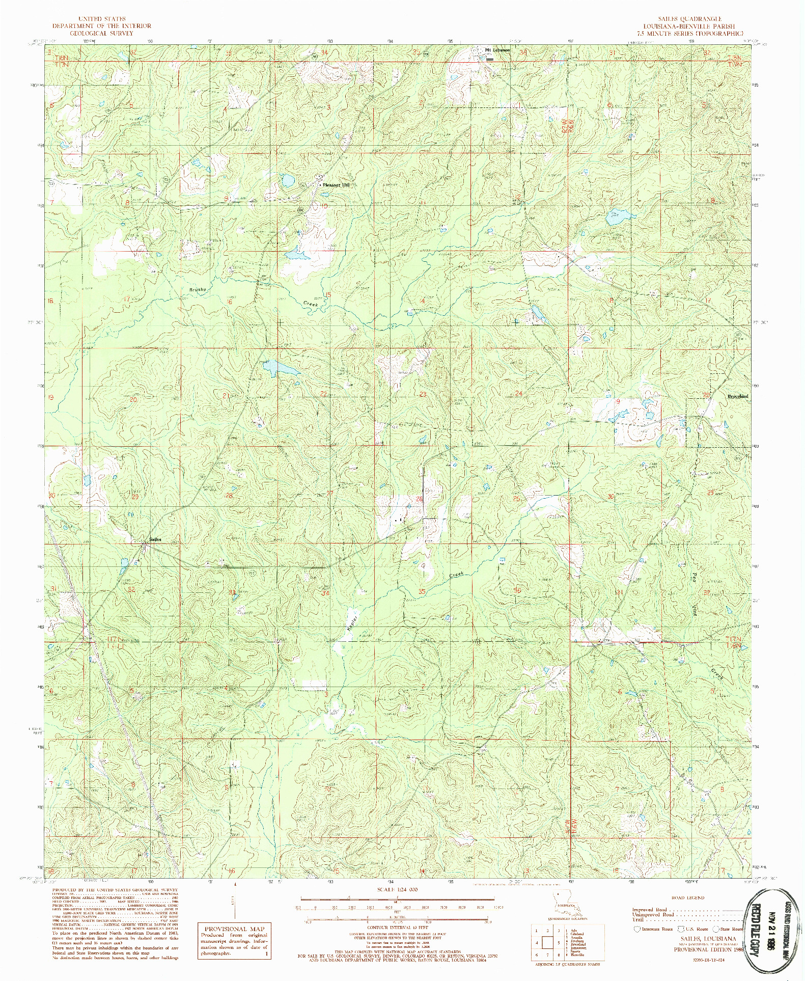 USGS 1:24000-SCALE QUADRANGLE FOR SAILES, LA 1986