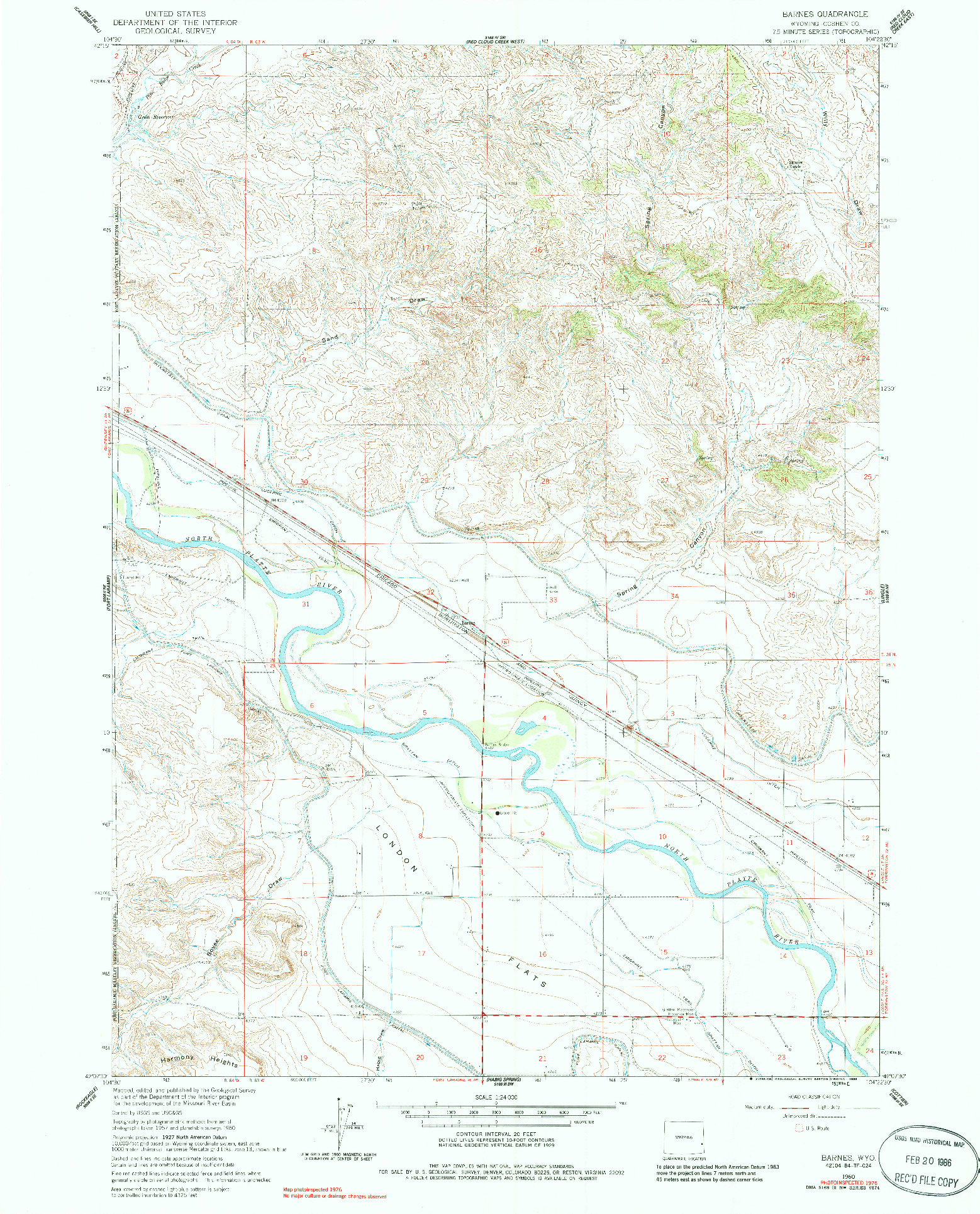 USGS 1:24000-SCALE QUADRANGLE FOR BARNES, WY 1960