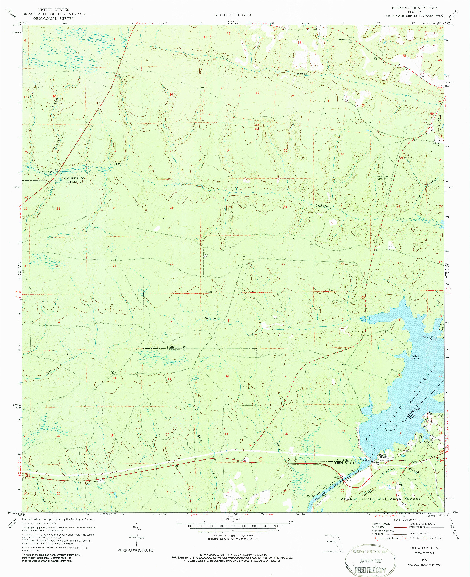 USGS 1:24000-SCALE QUADRANGLE FOR BLOXHAM, FL 1972