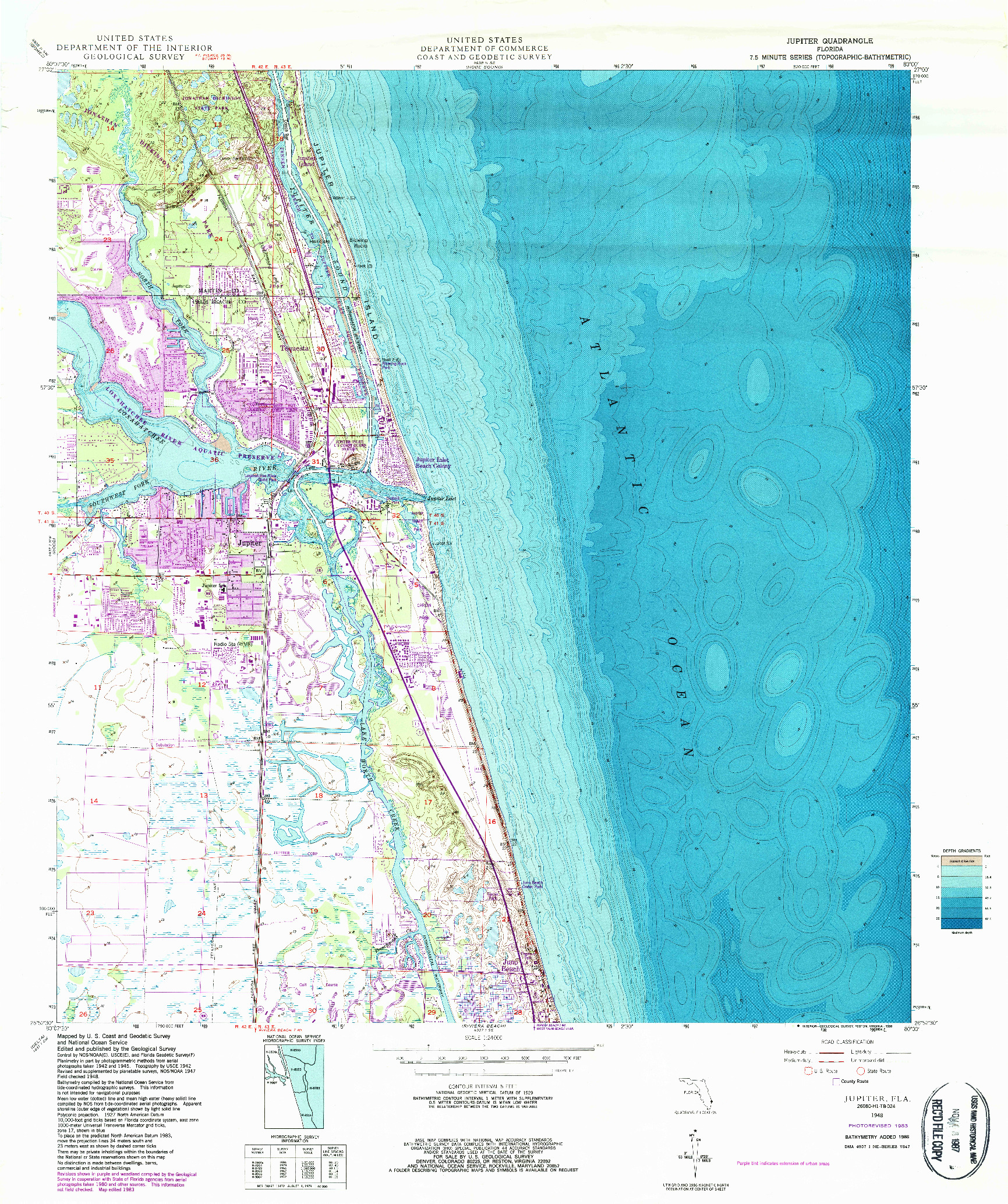 USGS 1:24000-SCALE QUADRANGLE FOR JUPITER, FL 1948