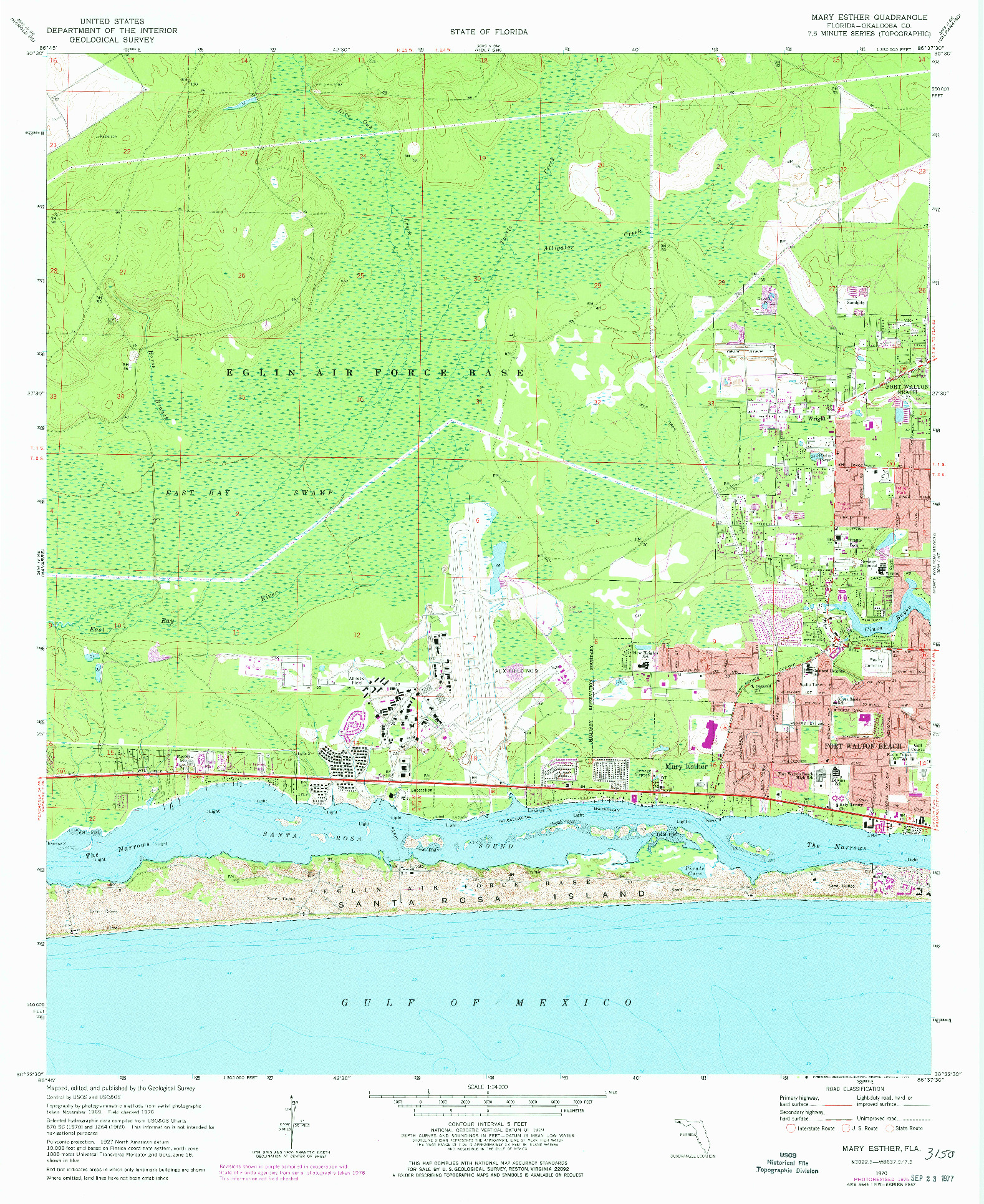 USGS 1:24000-SCALE QUADRANGLE FOR MARY ESTHER, FL 1970