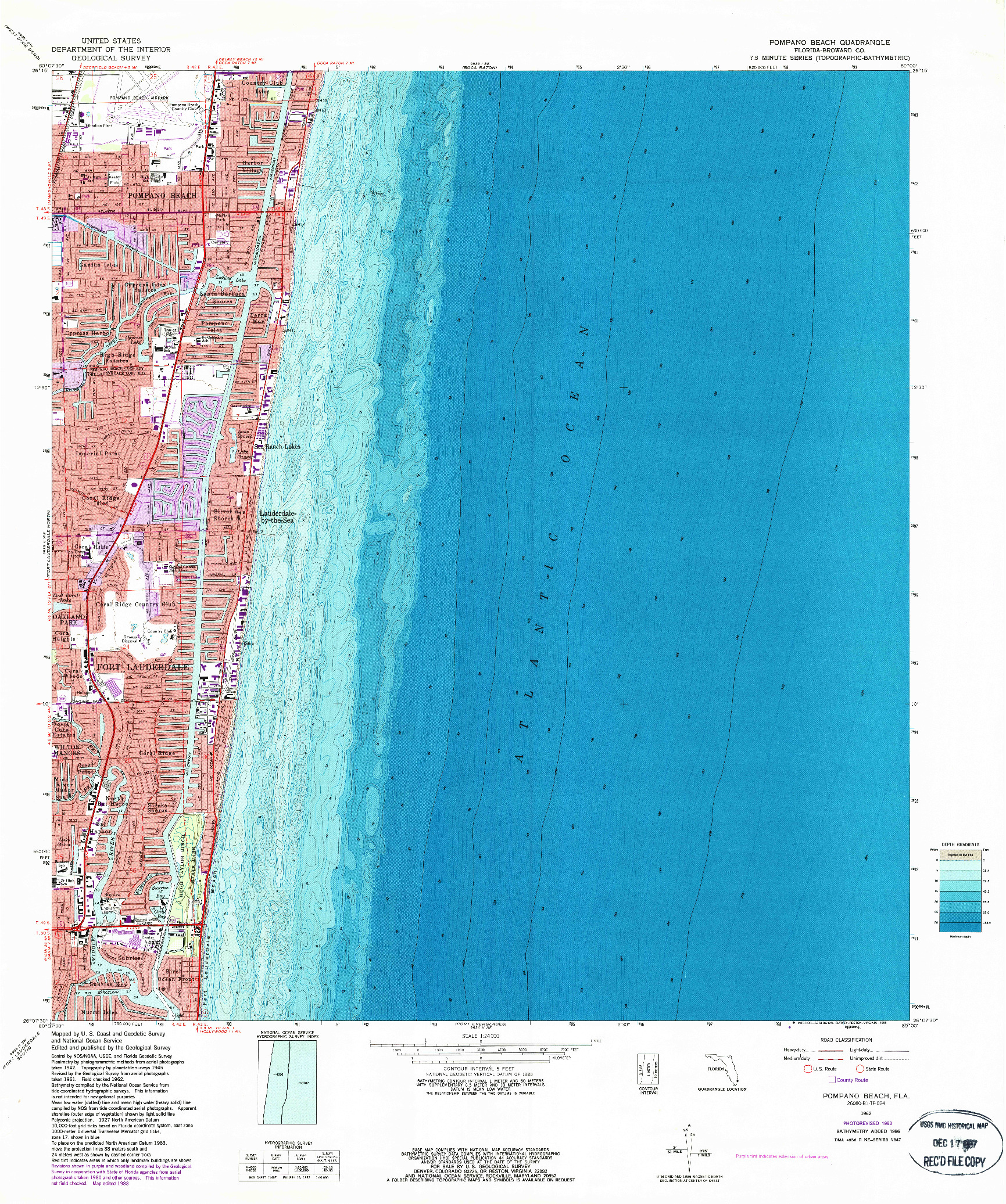 USGS 1:24000-SCALE QUADRANGLE FOR POMPANO BEACH, FL 1962