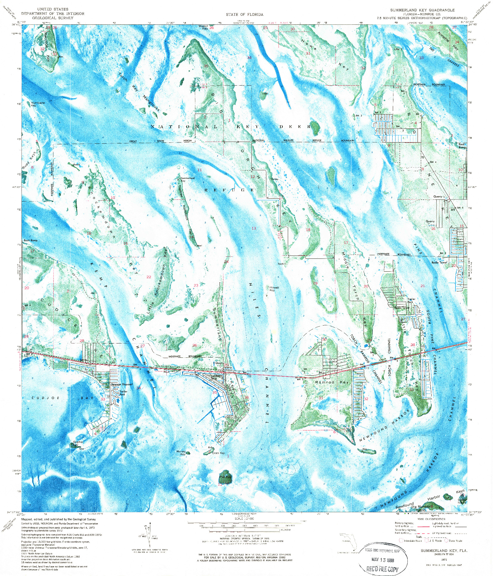 USGS 1:24000-SCALE QUADRANGLE FOR SUMMERLAND KEY, FL 1972