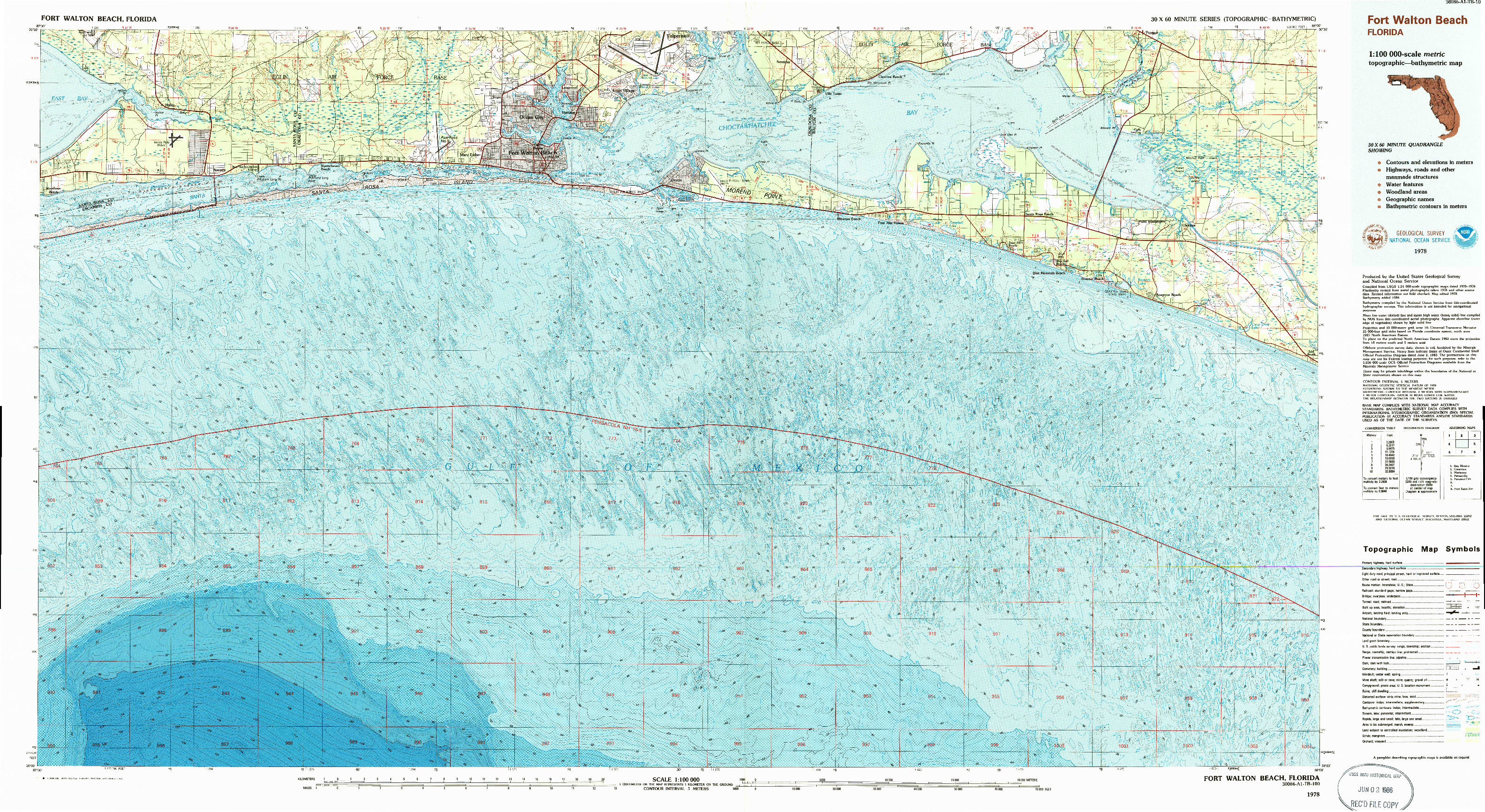 USGS 1:100000-SCALE QUADRANGLE FOR FORT WALTON BEACH, FL 1978
