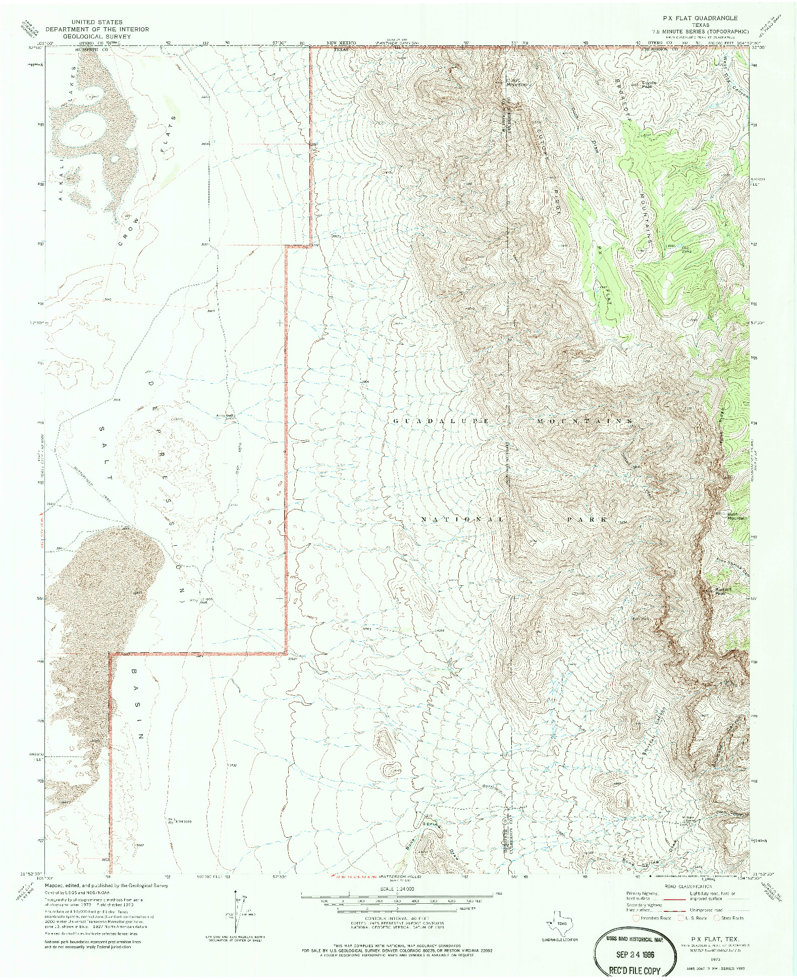 USGS 1:24000-SCALE QUADRANGLE FOR P X FLAT, TX 1973
