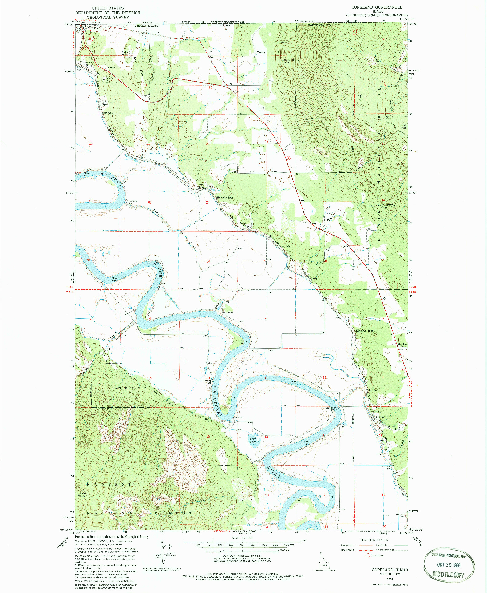 USGS 1:24000-SCALE QUADRANGLE FOR COPELAND, ID 1965