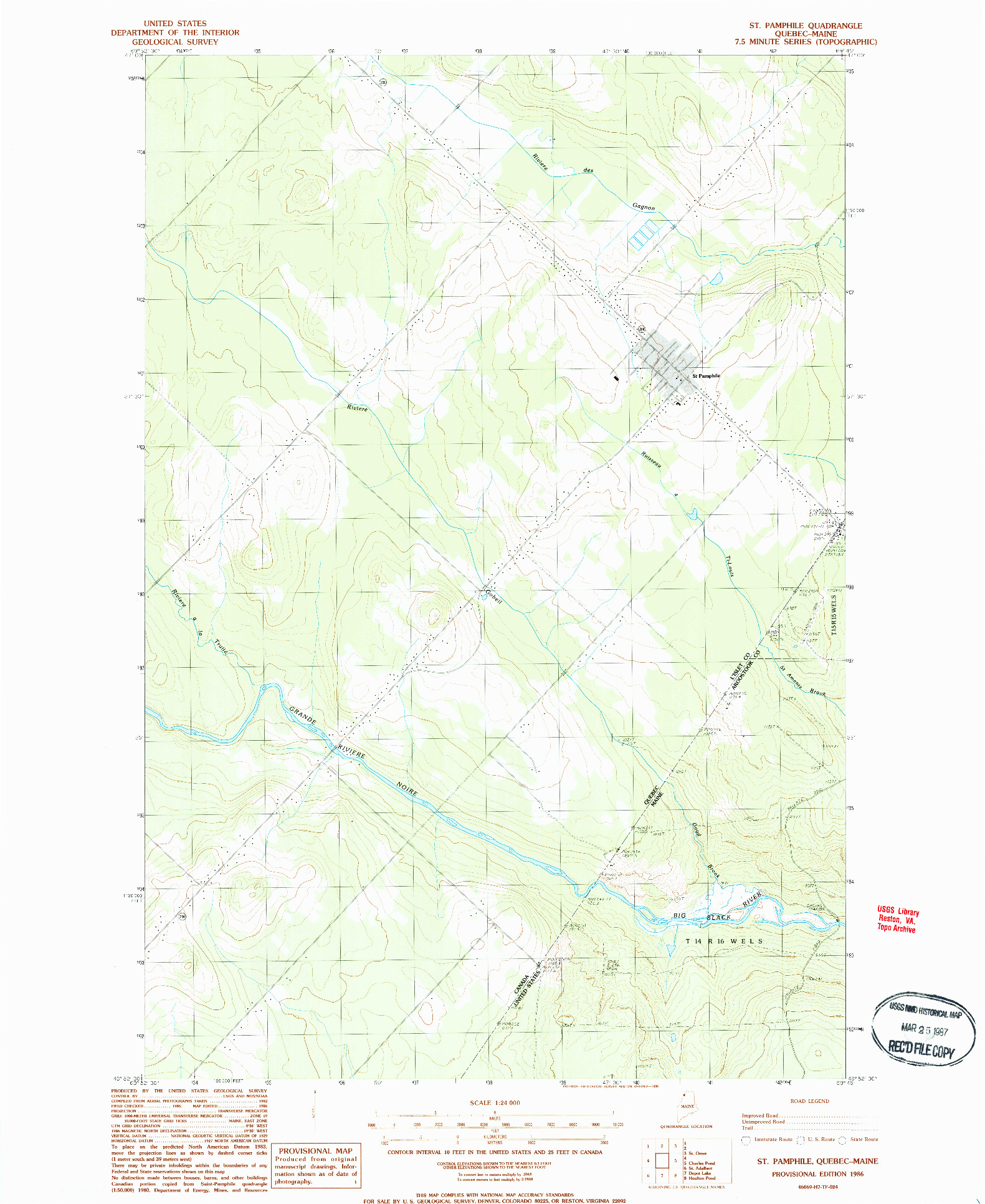 USGS 1:24000-SCALE QUADRANGLE FOR ST. PAMPHILE, ME 1986