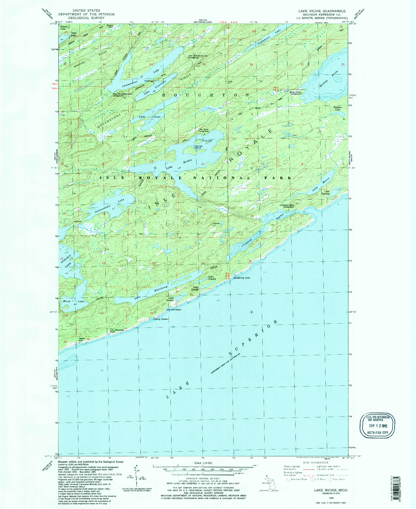 USGS 1:24000-SCALE QUADRANGLE FOR LAKE RICHIE, MI 1985