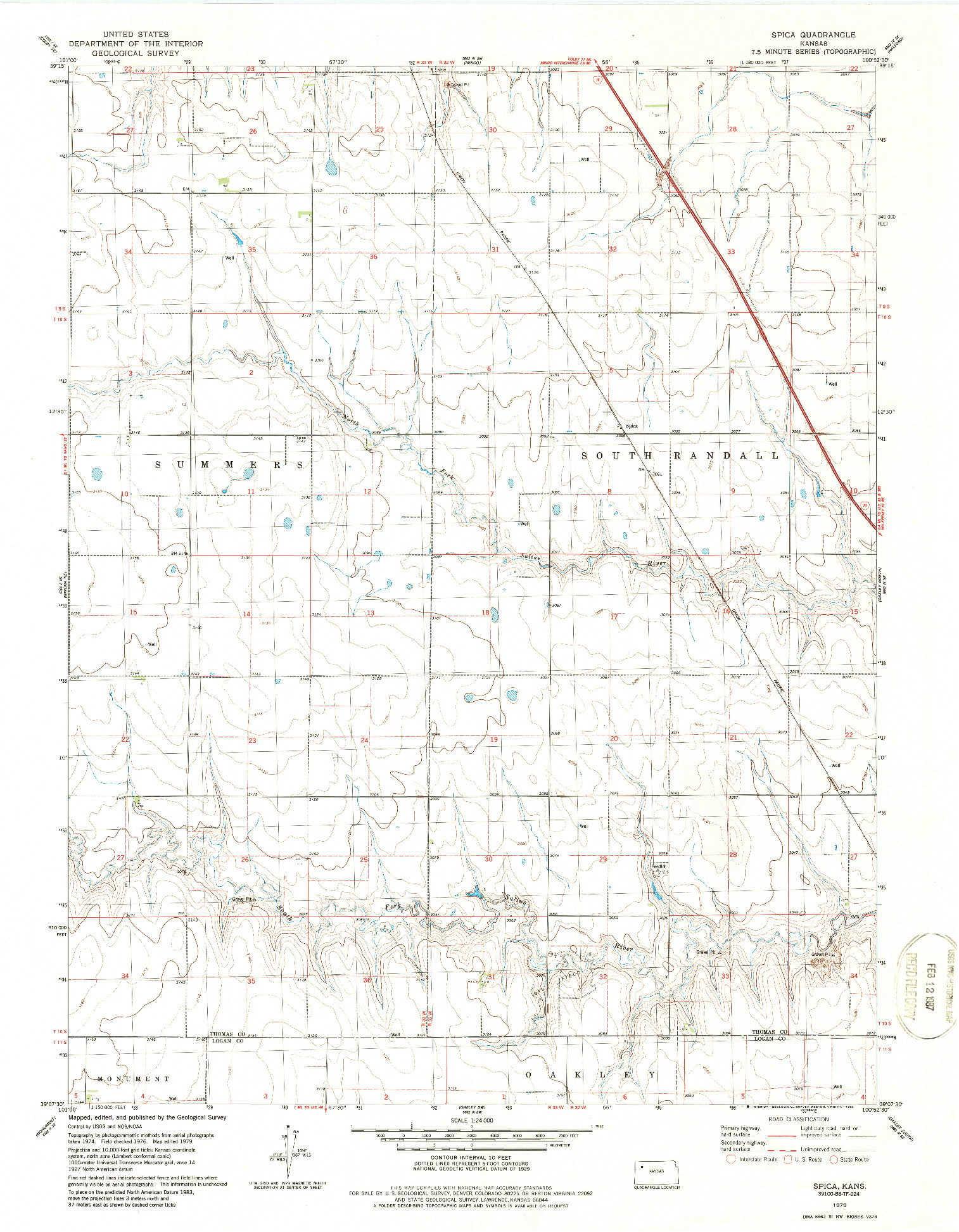 USGS 1:24000-SCALE QUADRANGLE FOR SPICA, KS 1979