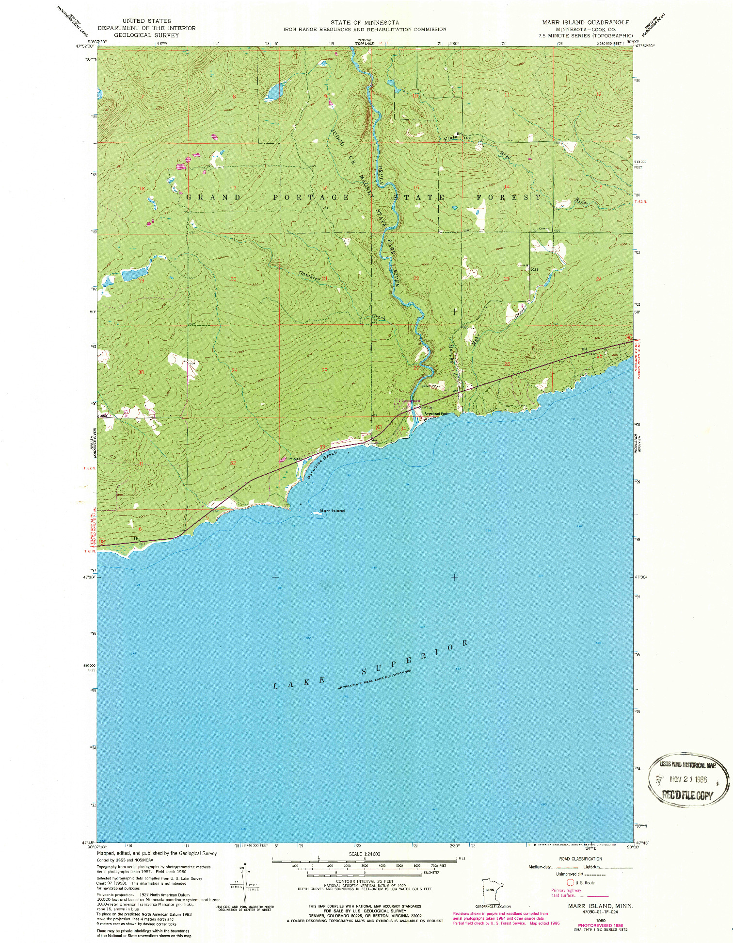 USGS 1:24000-SCALE QUADRANGLE FOR MARR ISLAND, MN 1960