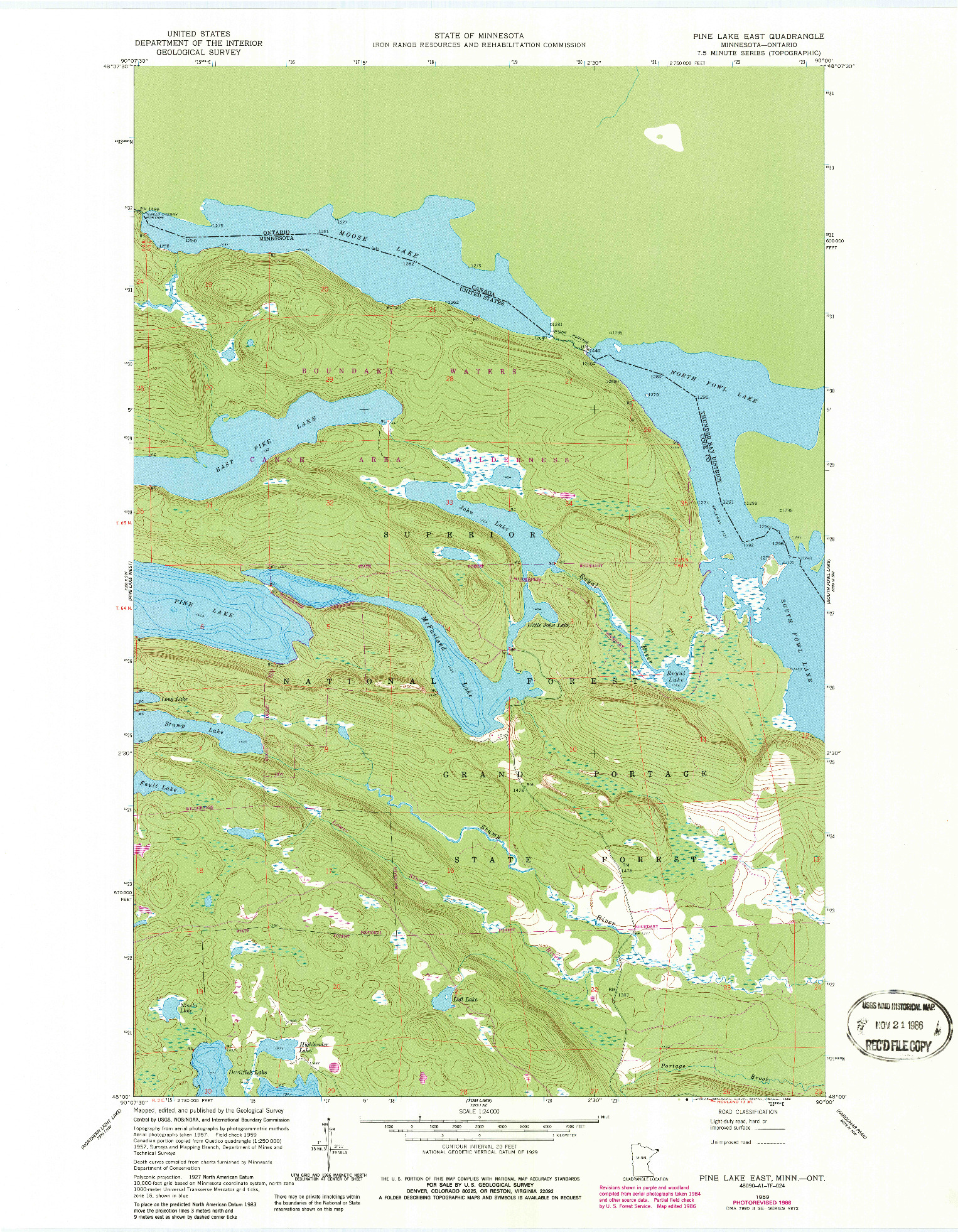 USGS 1:24000-SCALE QUADRANGLE FOR PINE LAKE EAST, MN 1959