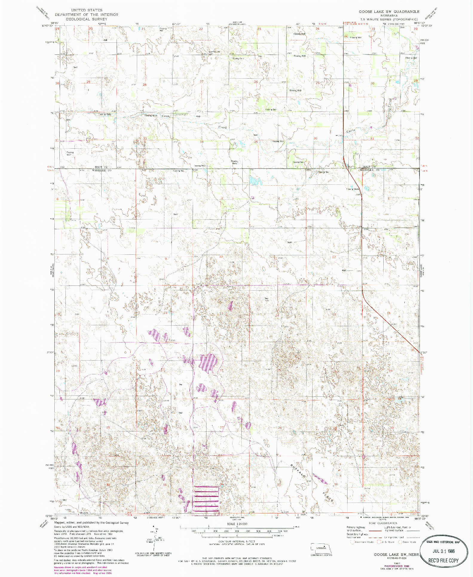 USGS 1:24000-SCALE QUADRANGLE FOR GOOSE LAKE SW, NE 1981