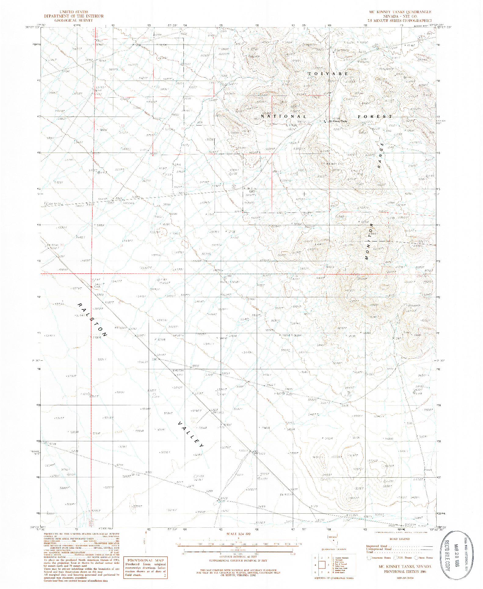 USGS 1:24000-SCALE QUADRANGLE FOR MC KINNEY TANKS, NV 1986