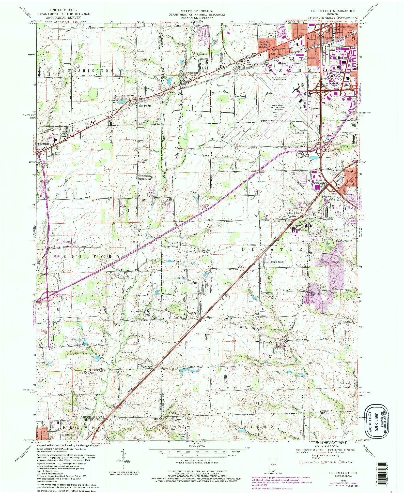 USGS 1:24000-SCALE QUADRANGLE FOR BRIDGEPORT, IN 1966