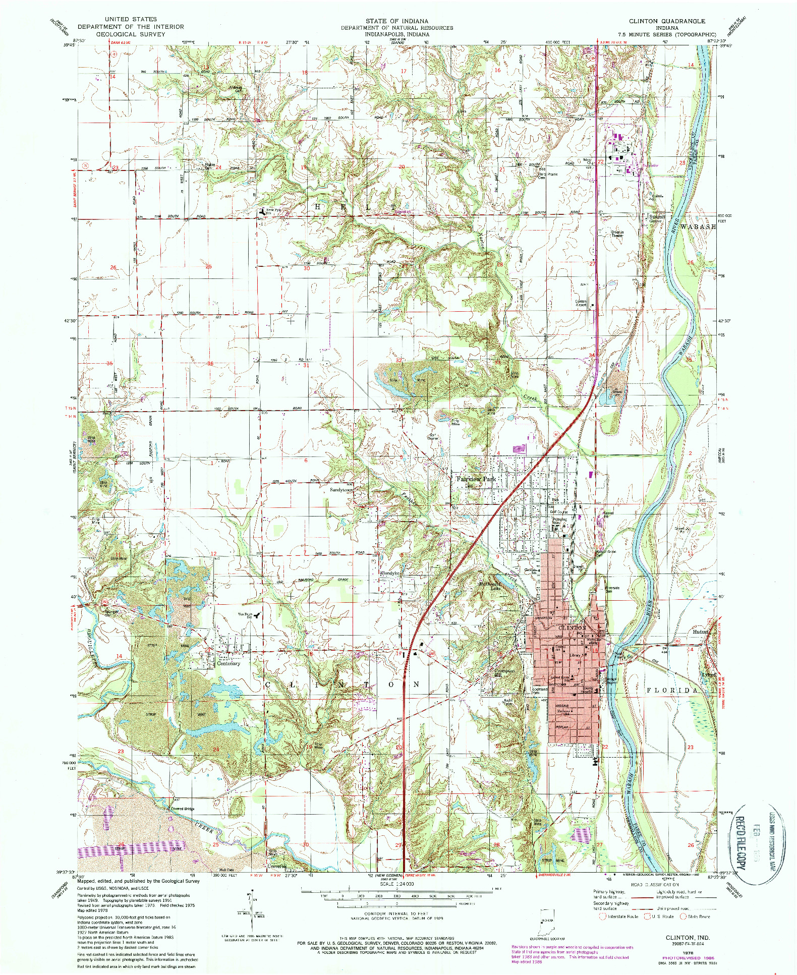 USGS 1:24000-SCALE QUADRANGLE FOR CLINTON, IN 1978
