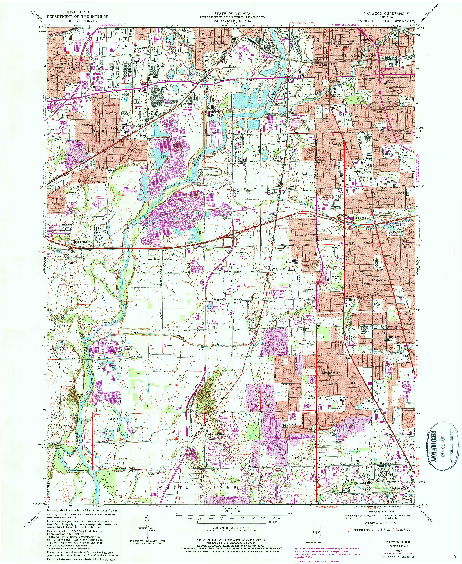 USGS 1:24000-SCALE QUADRANGLE FOR MAYWOOD, IN 1967
