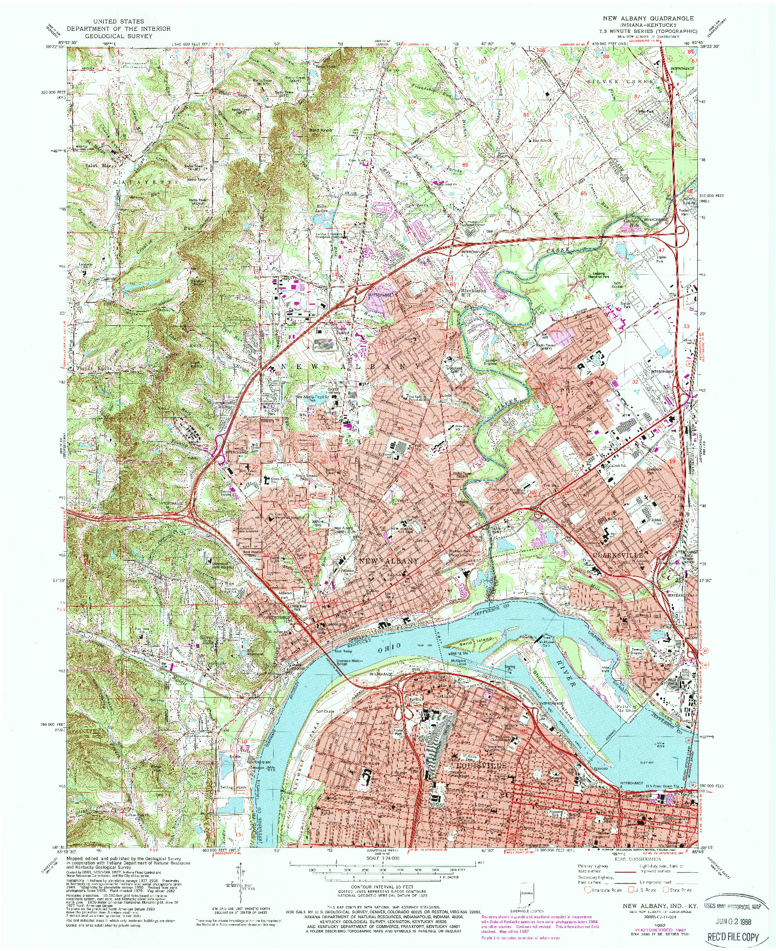 USGS 1:24000-SCALE QUADRANGLE FOR NEW ALBANY, IN 1982