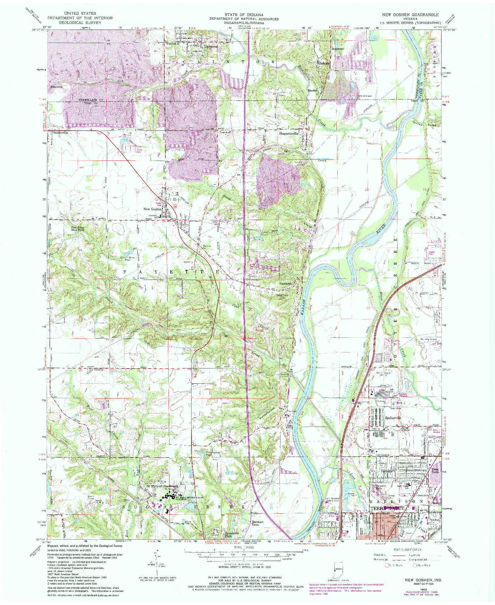 USGS 1:24000-SCALE QUADRANGLE FOR NEW GOSHEN, IN 1963