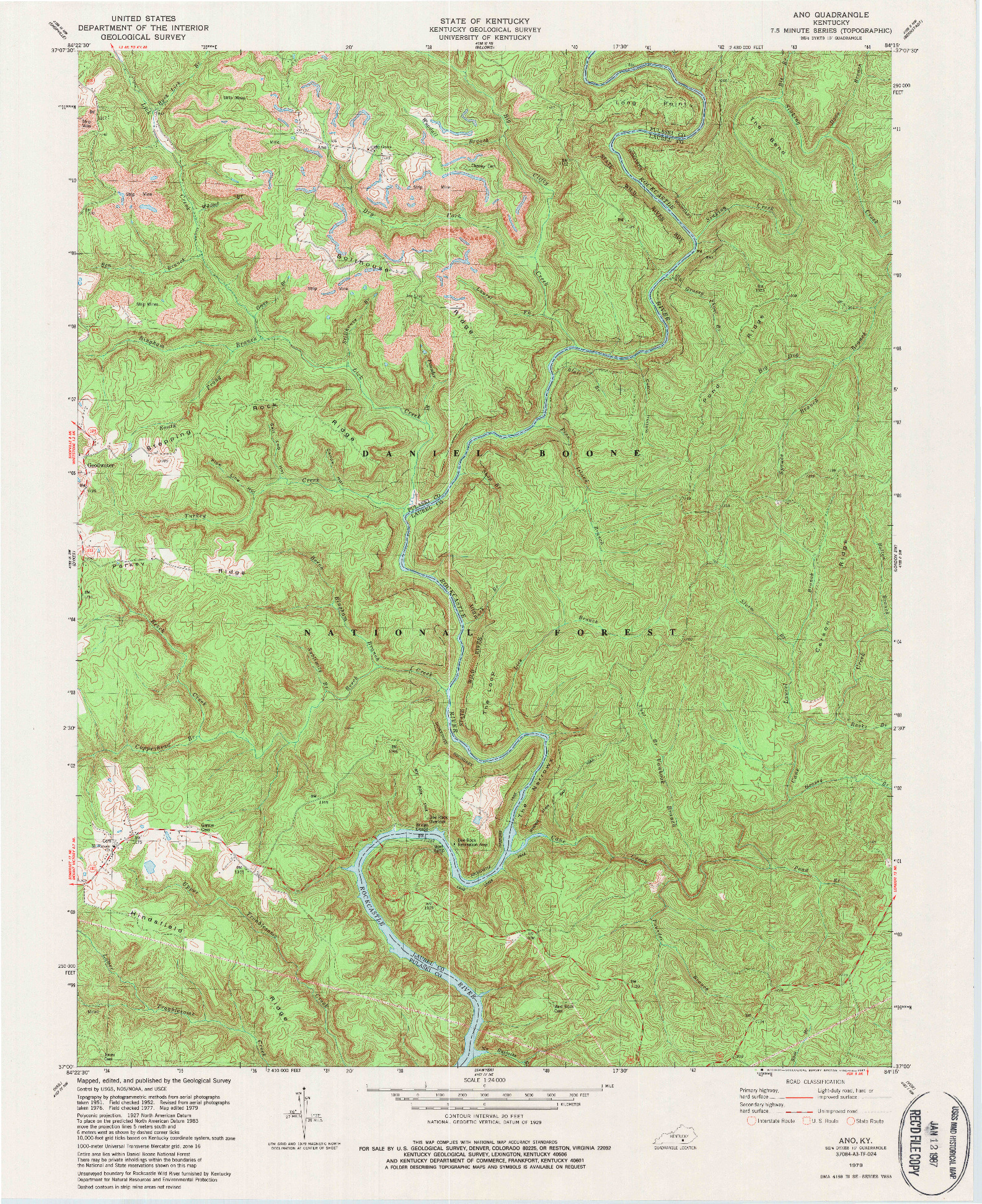 USGS 1:24000-SCALE QUADRANGLE FOR ANO, KY 1979