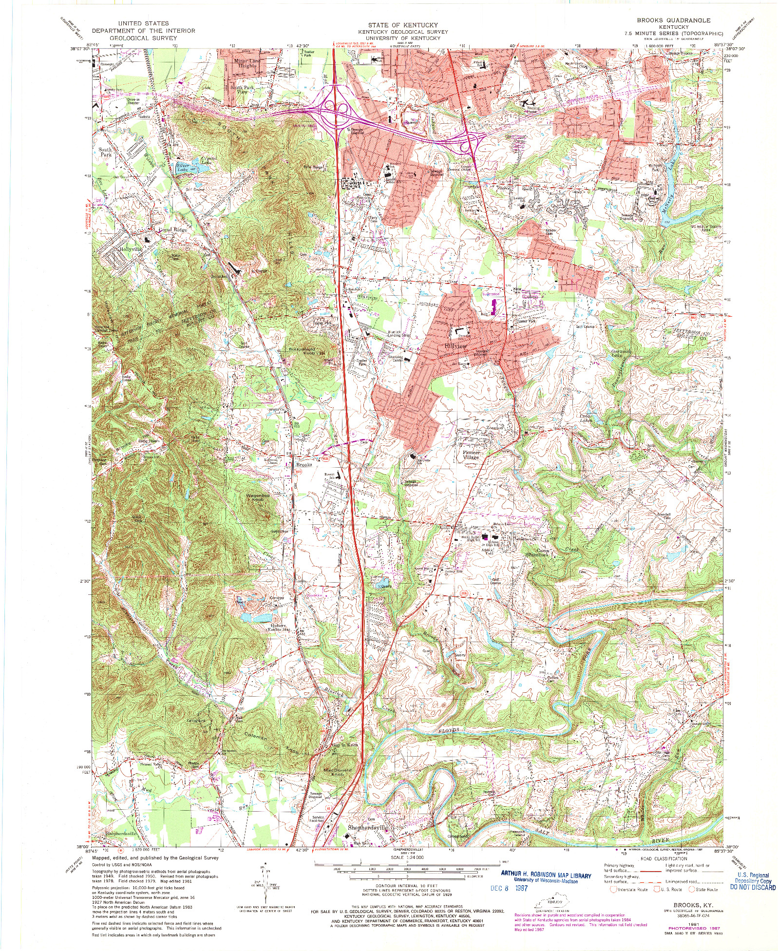 USGS 1:24000-SCALE QUADRANGLE FOR BROOKS, KY 1981