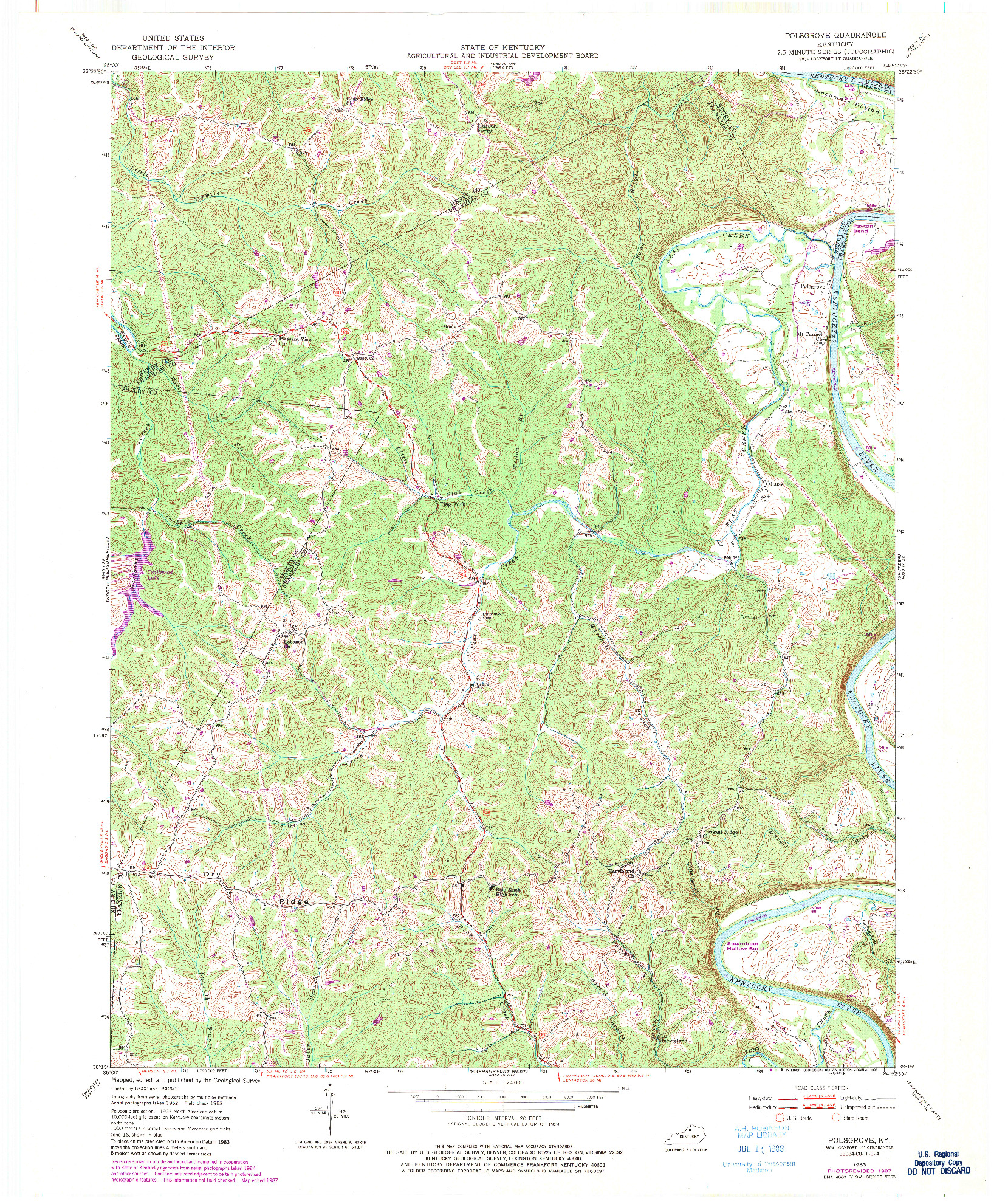 USGS 1:24000-SCALE QUADRANGLE FOR POLSGROVE, KY 1953