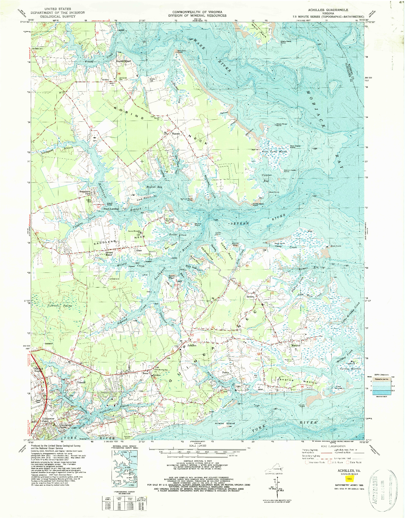 USGS 1:24000-SCALE QUADRANGLE FOR ACHILLES, VA 1983