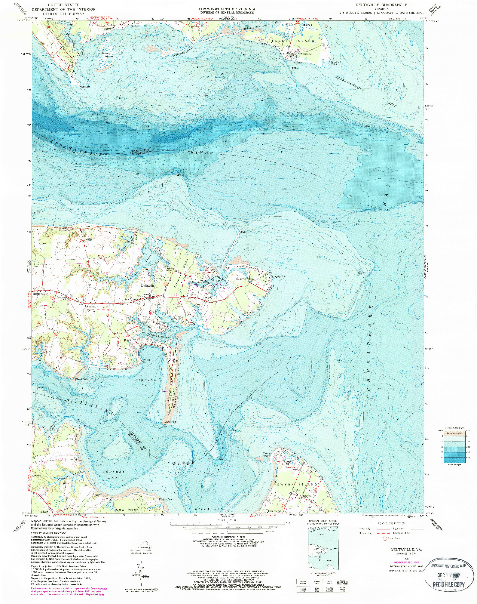 USGS 1:24000-SCALE QUADRANGLE FOR DELTAVILLE, VA 1964