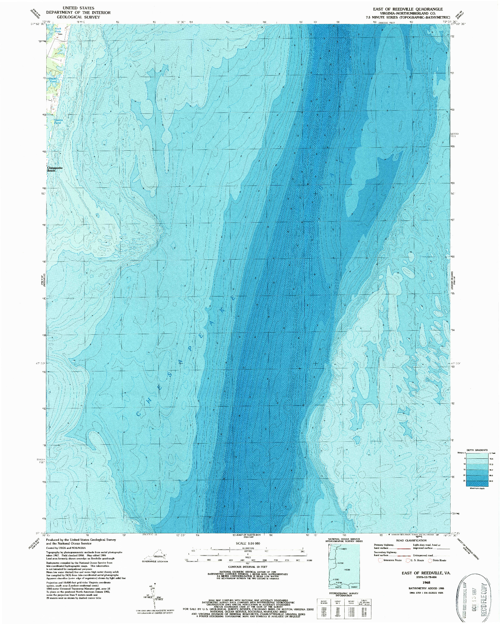 USGS 1:24000-SCALE QUADRANGLE FOR EAST OF REEDVILLE, VA 1968