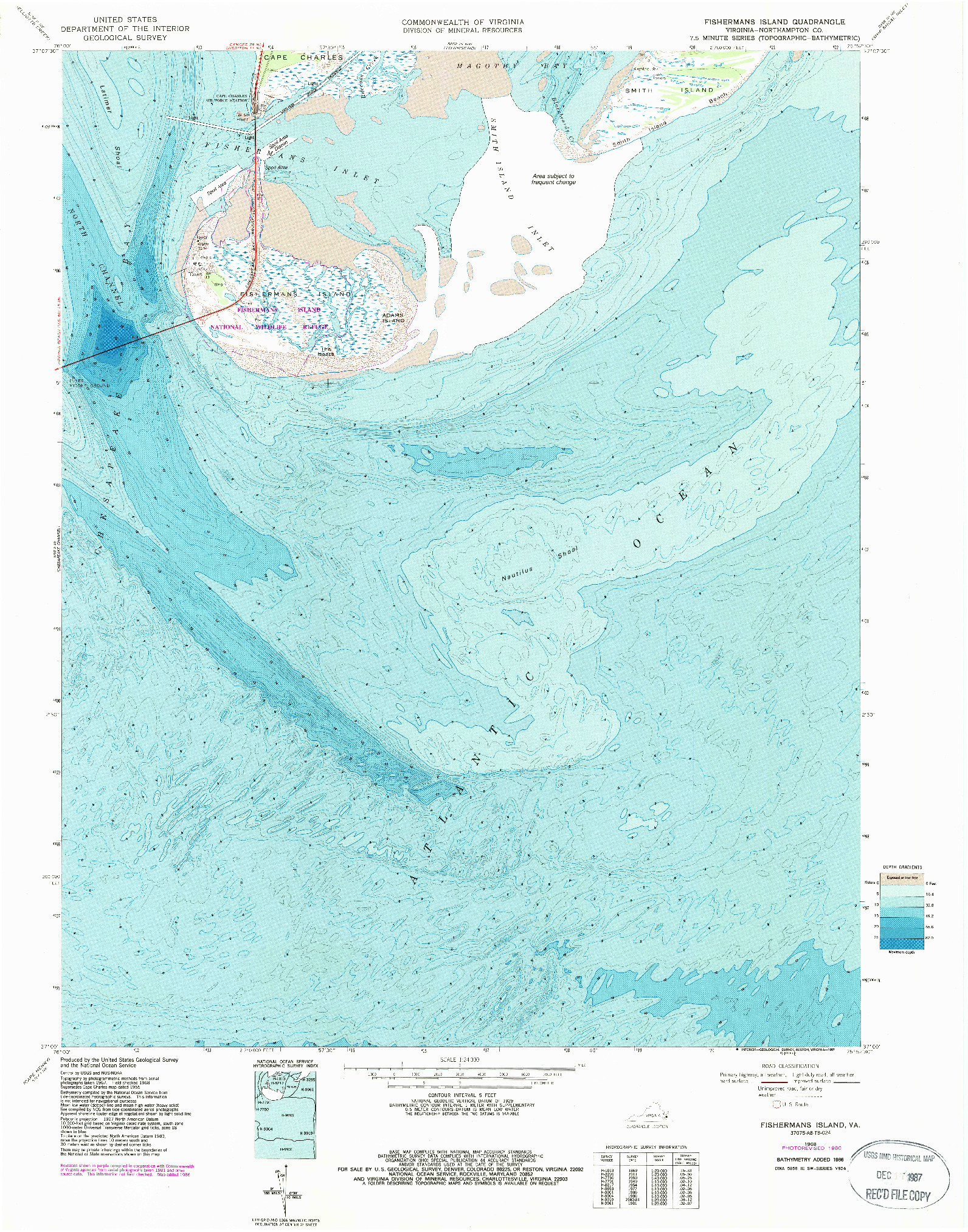 USGS 1:24000-SCALE QUADRANGLE FOR FISHERMANS ISLAND, VA 1968