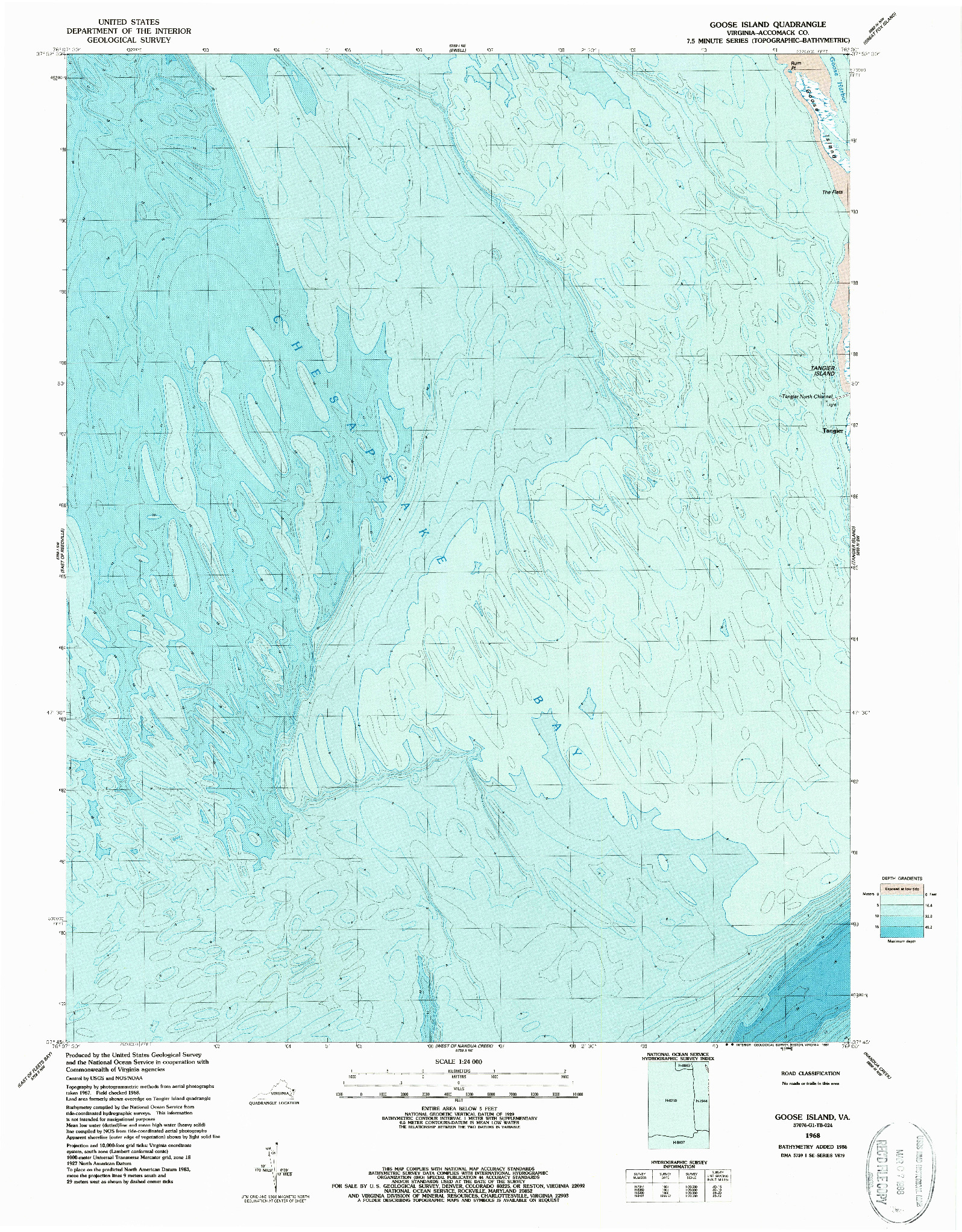 USGS 1:24000-SCALE QUADRANGLE FOR GOOSE ISLAND, VA 1968