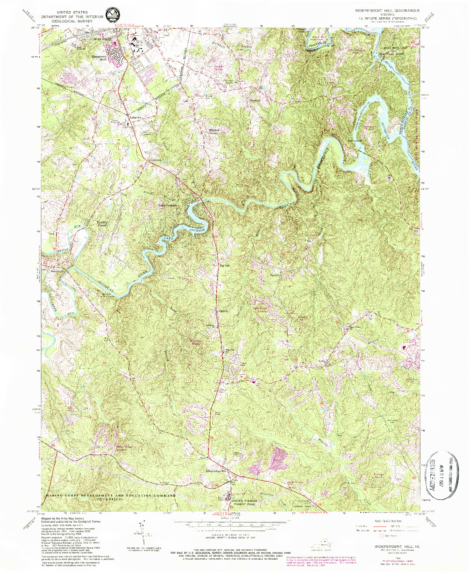 USGS 1:24000-SCALE QUADRANGLE FOR INDEPENDENT HILL, VA 1966