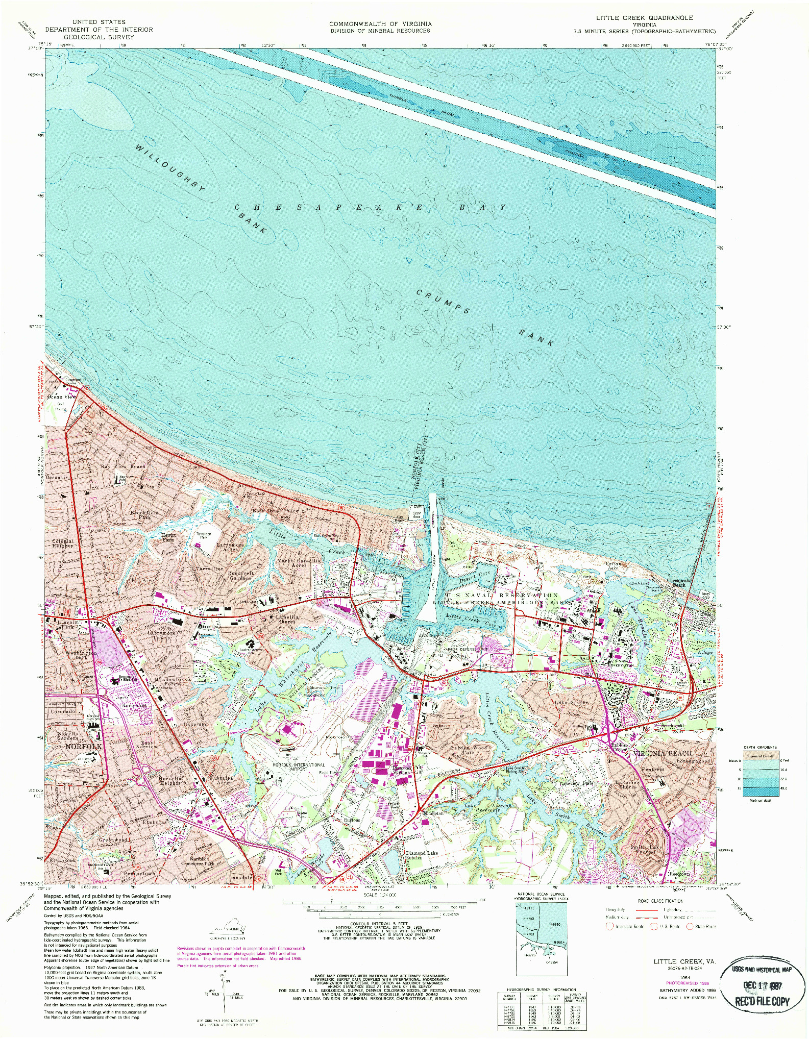 USGS 1:24000-SCALE QUADRANGLE FOR LITTLE CREEK, VA 1964