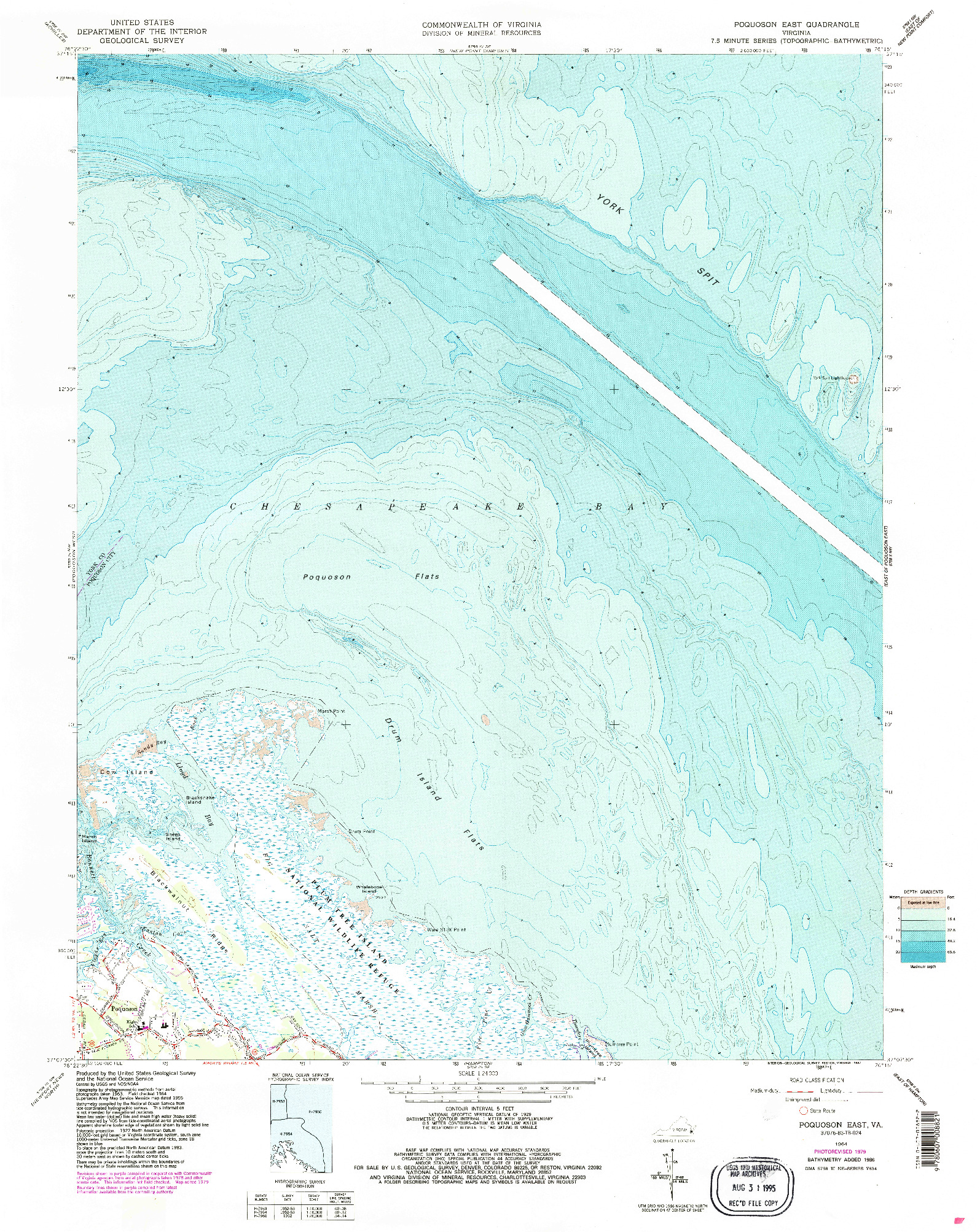 USGS 1:24000-SCALE QUADRANGLE FOR POQUOSON EAST, VA 1964