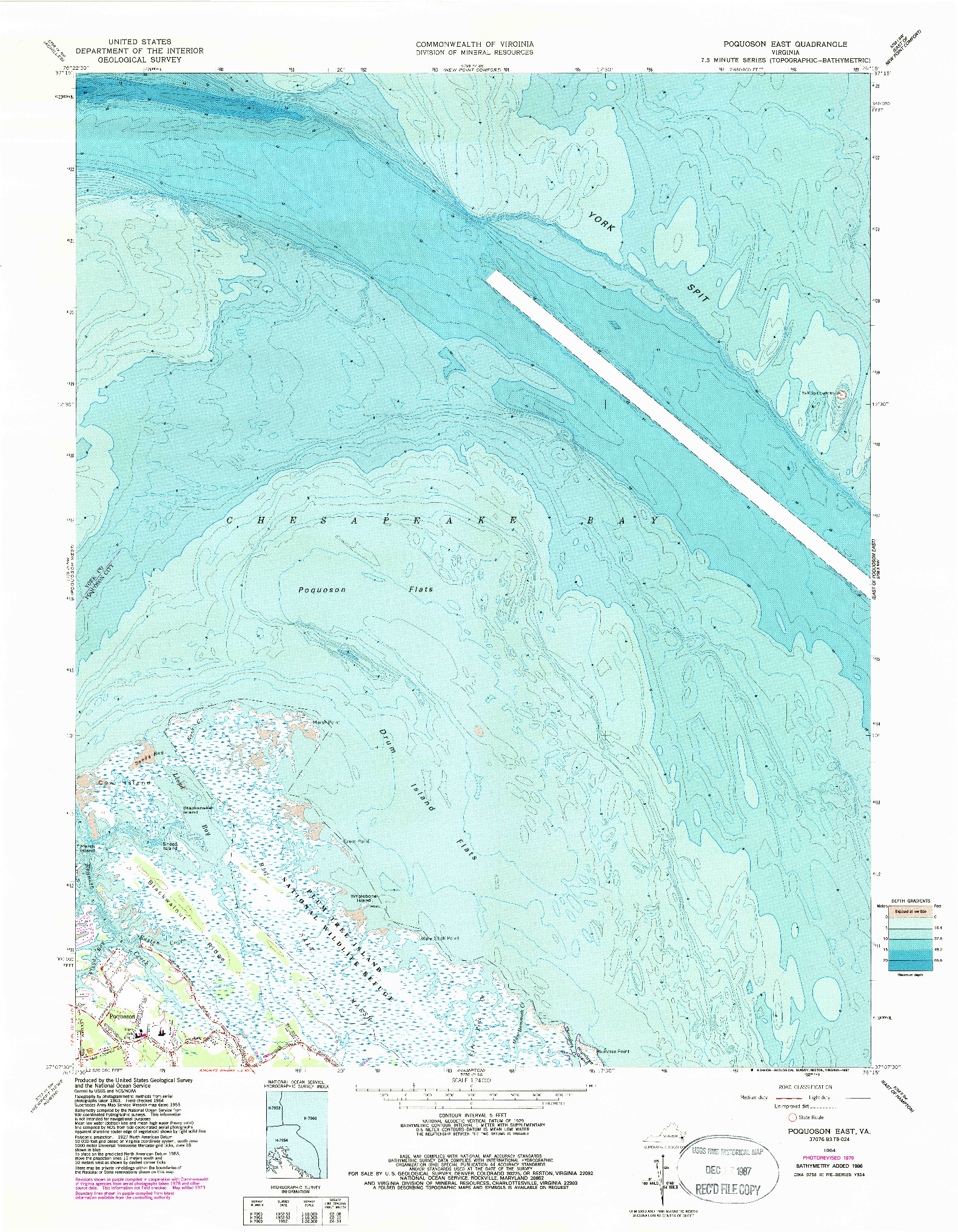 USGS 1:24000-SCALE QUADRANGLE FOR POQUOSON EAST, VA 1964