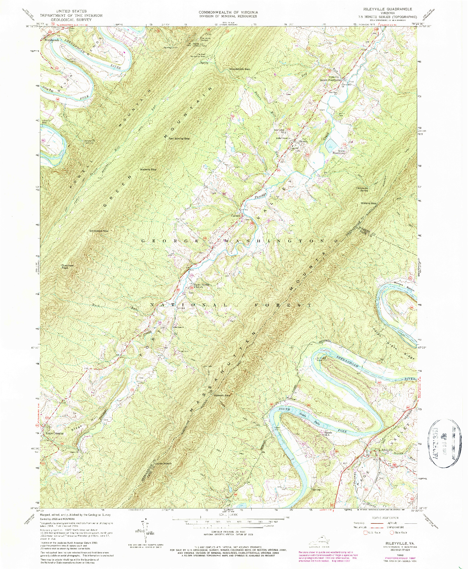USGS 1:24000-SCALE QUADRANGLE FOR RILEYVILLE, VA 1966