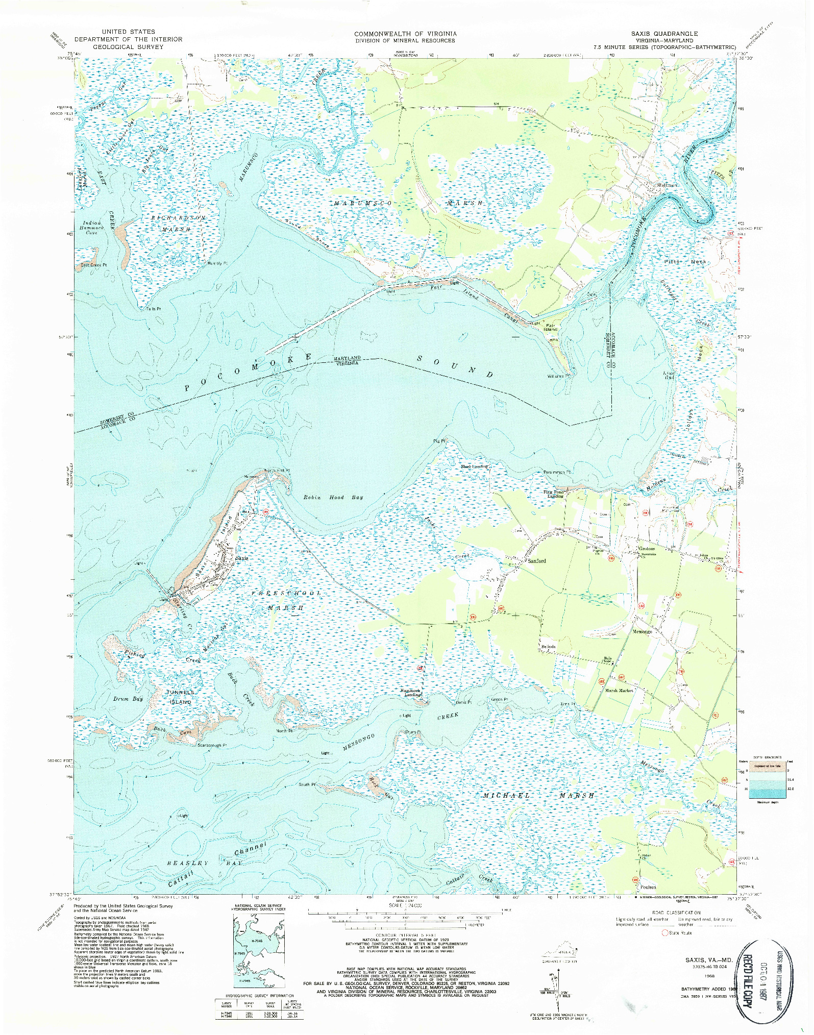 USGS 1:24000-SCALE QUADRANGLE FOR SAXIS, VA 1968