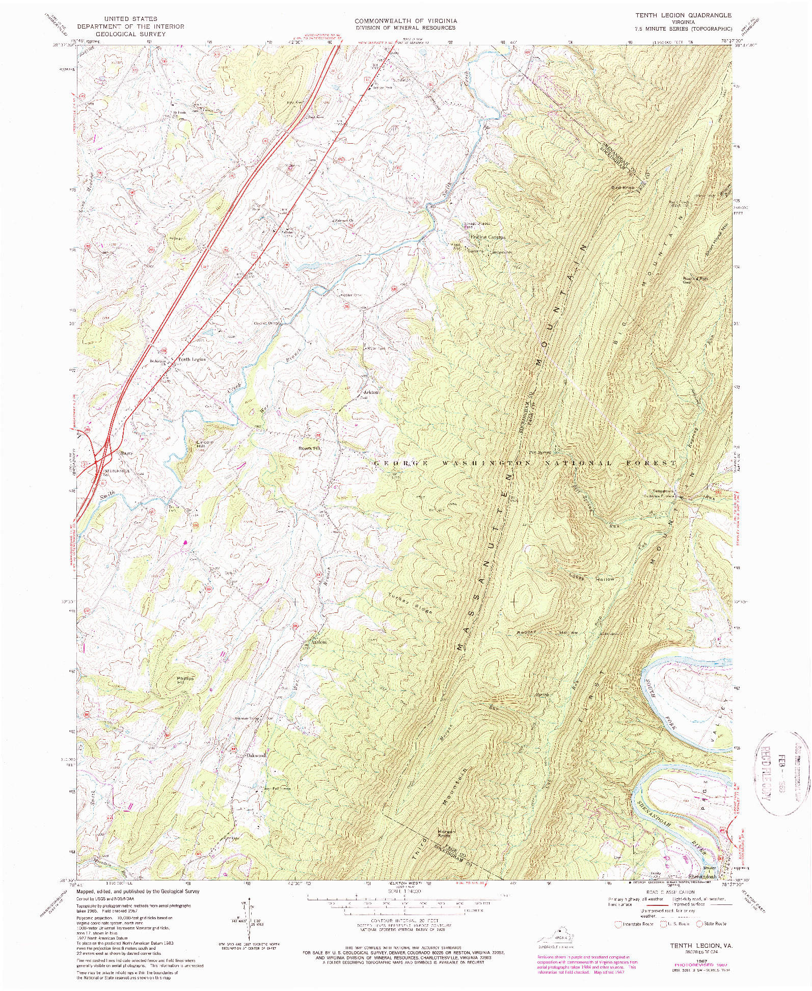 USGS 1:24000-SCALE QUADRANGLE FOR TENTH LEGION, VA 1967