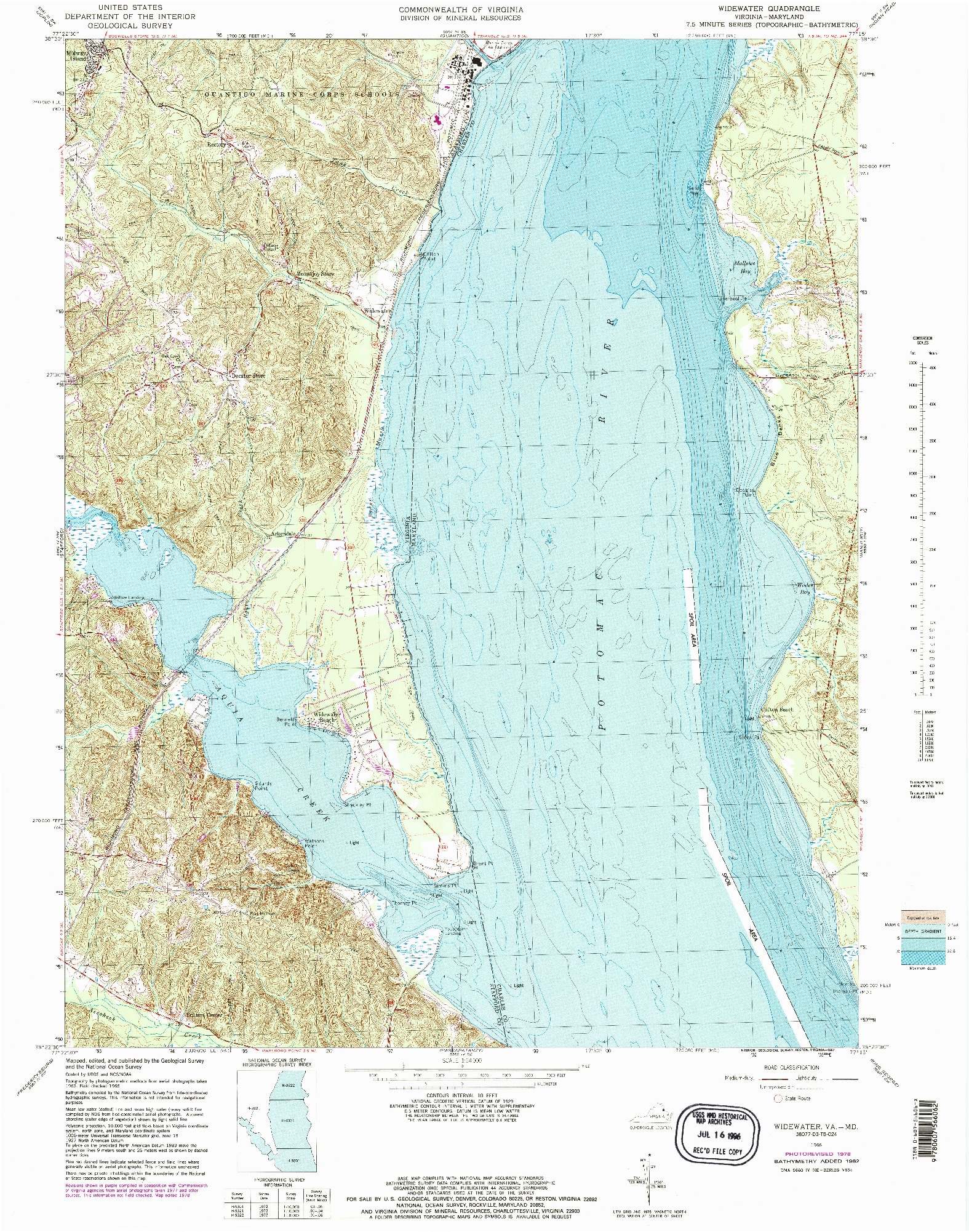 USGS 1:24000-SCALE QUADRANGLE FOR WIDEWATER, VA 1966